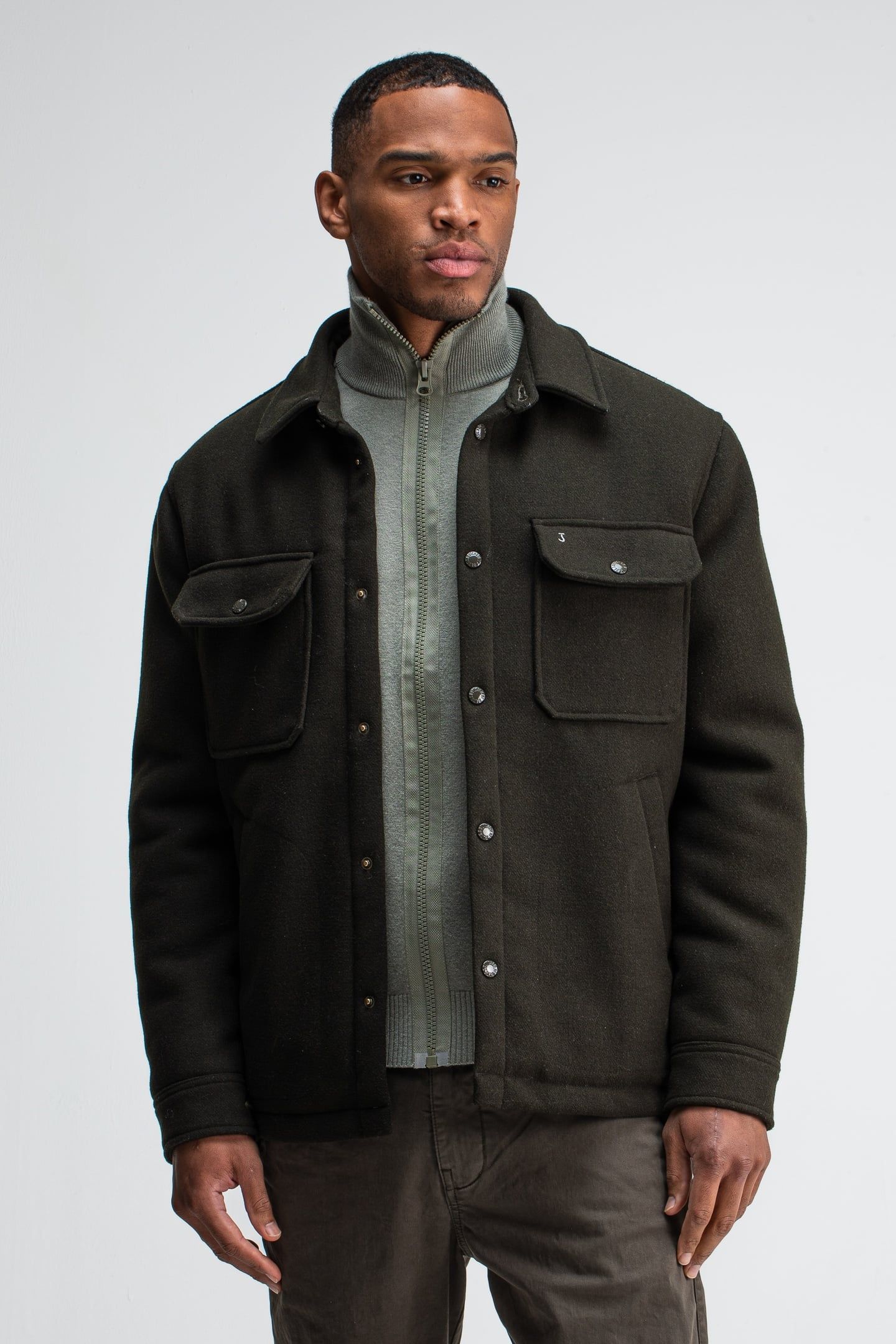 NORBU PADDED WOOL JACKET MOCHA BROWN 1
