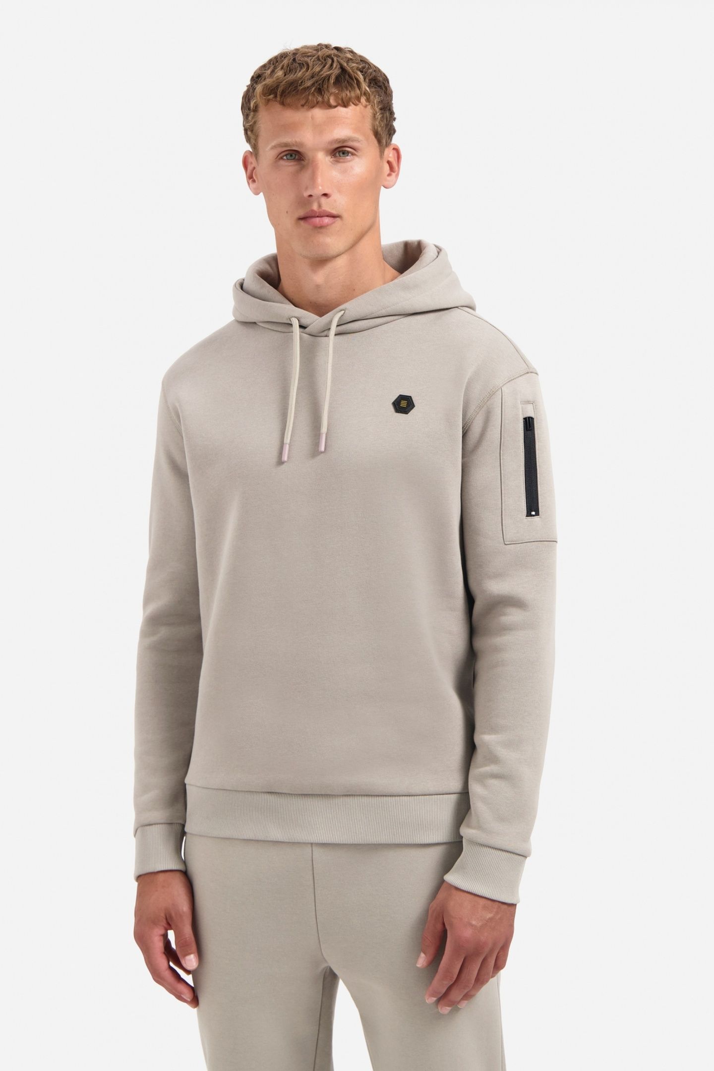 SWEATER HOODED BRUSHED CLAY 2