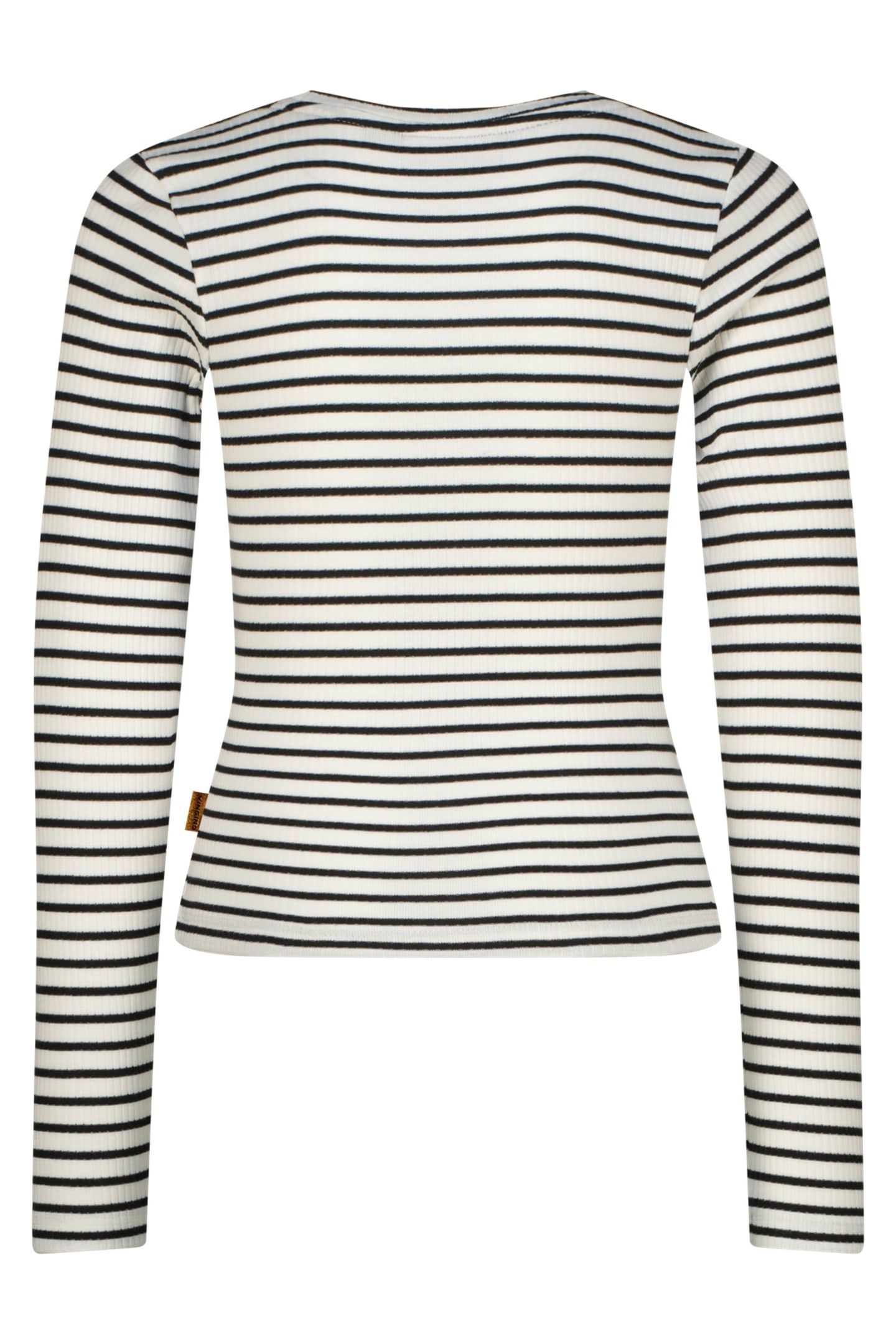 GIRLS BASIC FINE STRIPE TOP T-SHIRT SNOW WHITE 3