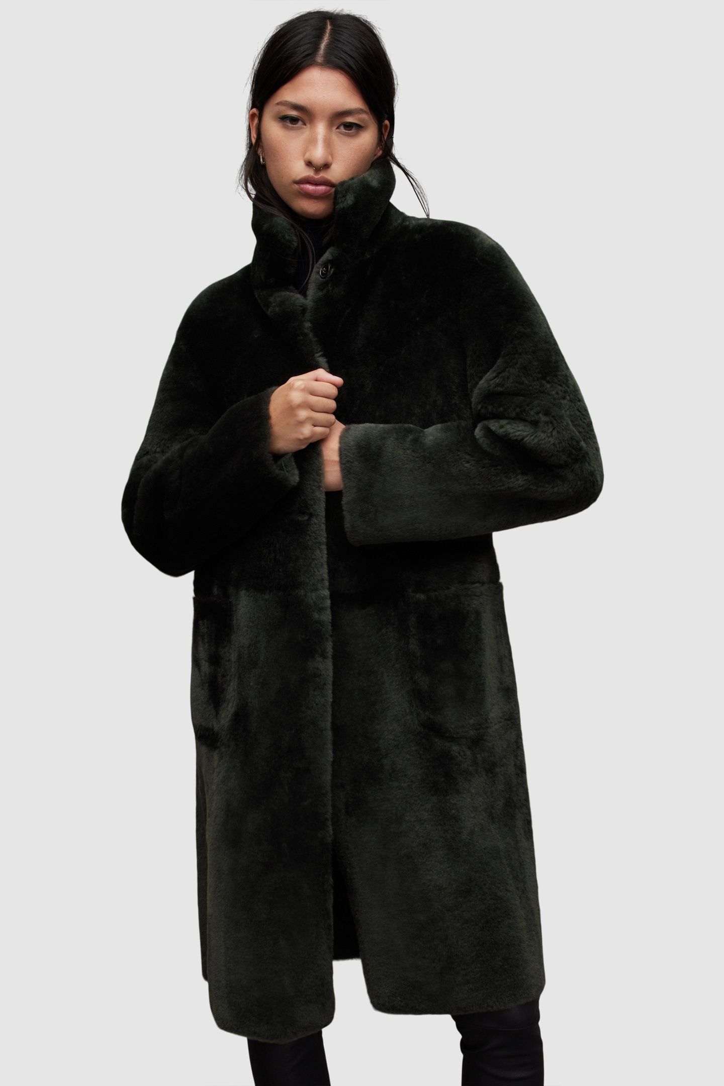 SERRA SHEARLING COAT SYCAMORE GREEN 6
