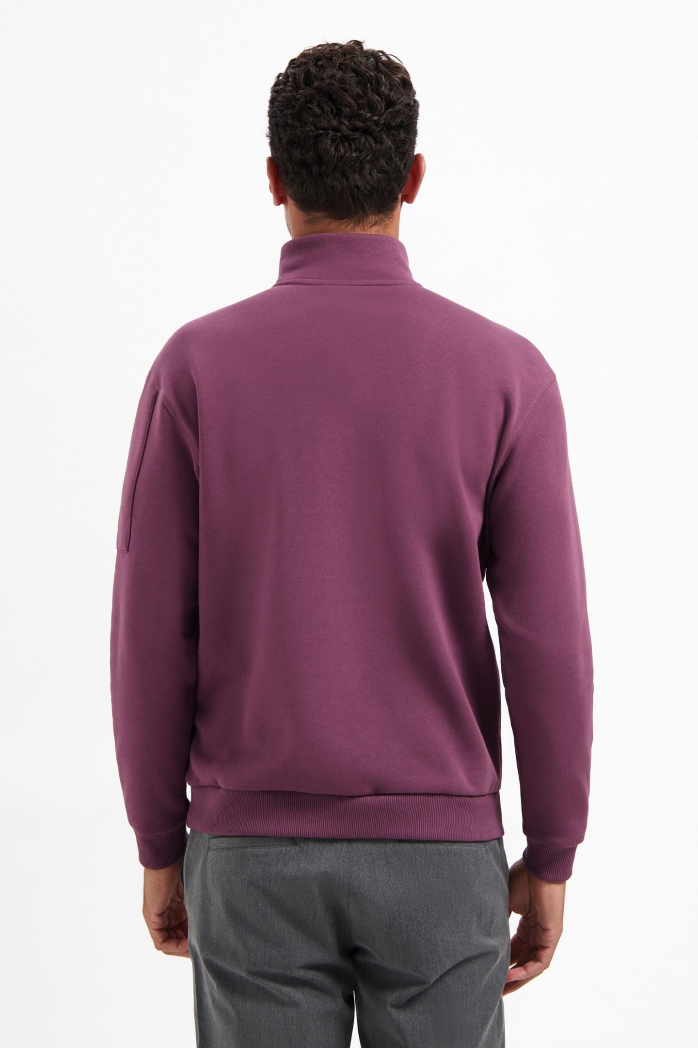 SWEATER HALF ZIP BRUSHED DARK WINE 2