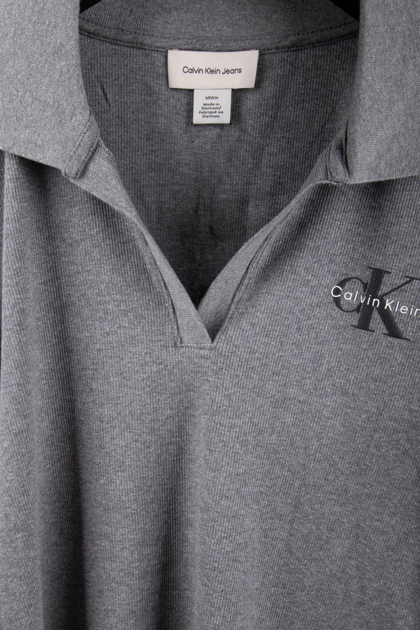 LS MONOLOGO RIB POLO DRESS MEDIUM GREY HEATHER 4