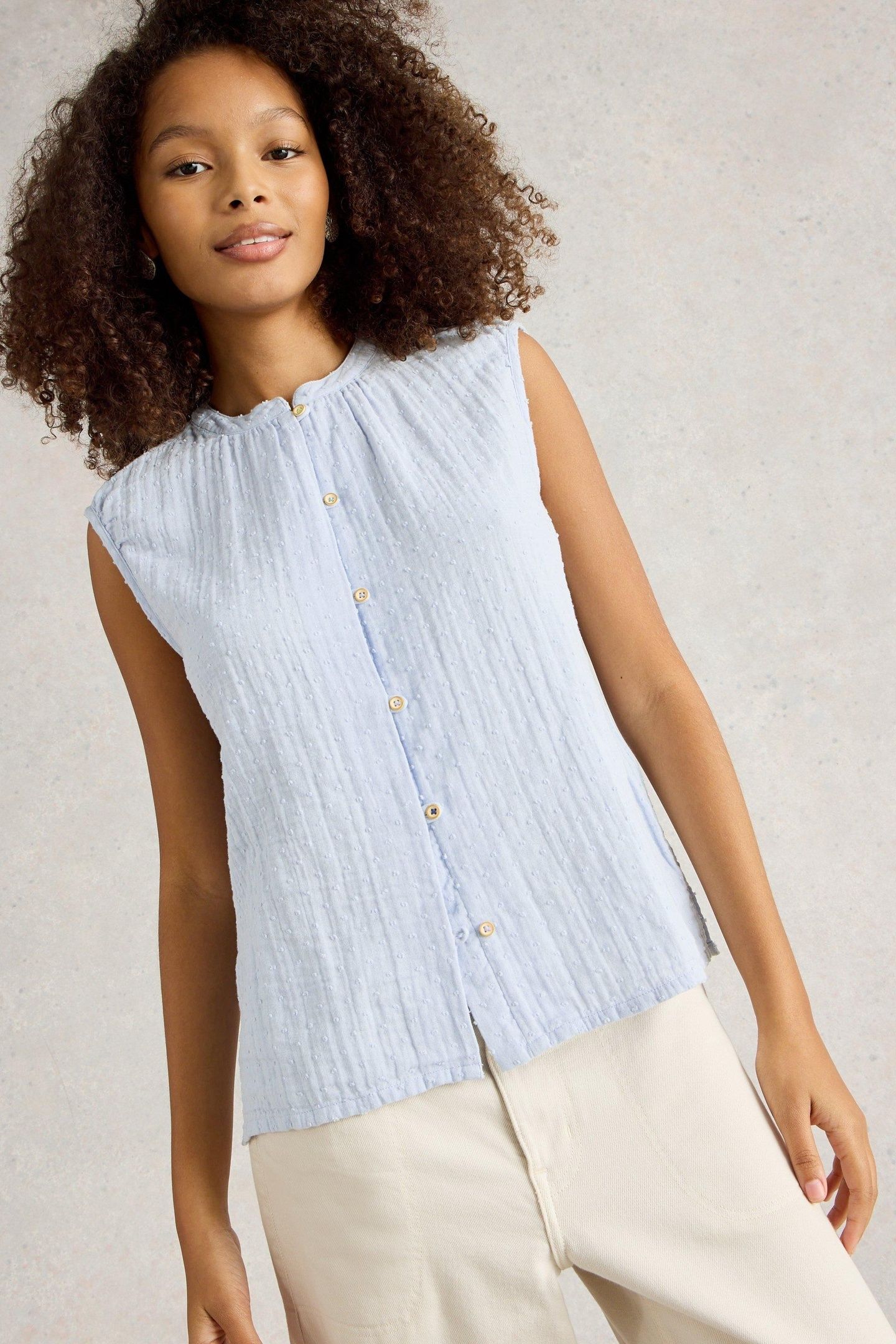 YASMIN DOUBLE CLOTH VEST LIGHT BLUE 2