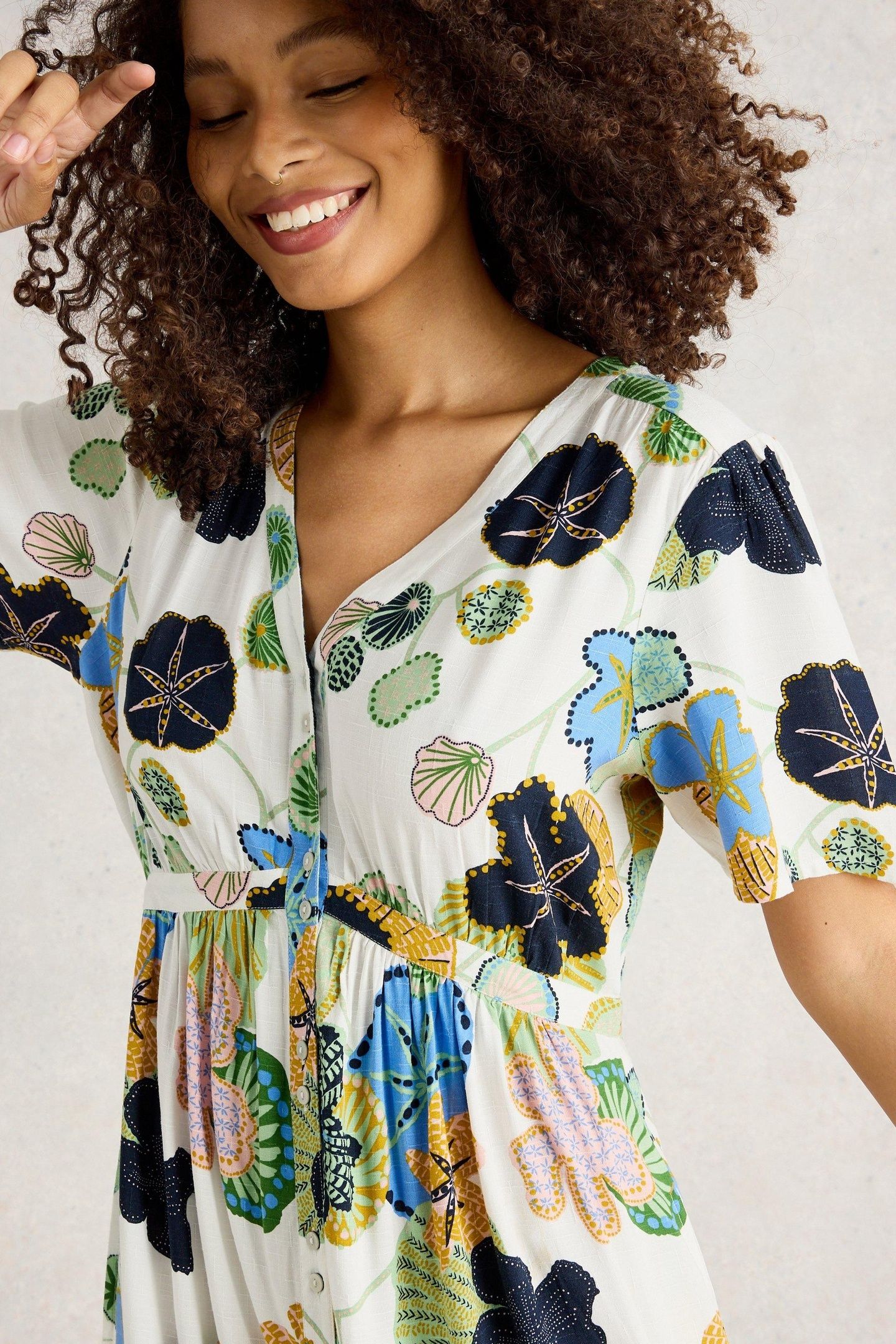 PHOEBE MIDI DRESS IVORY MULTI 7