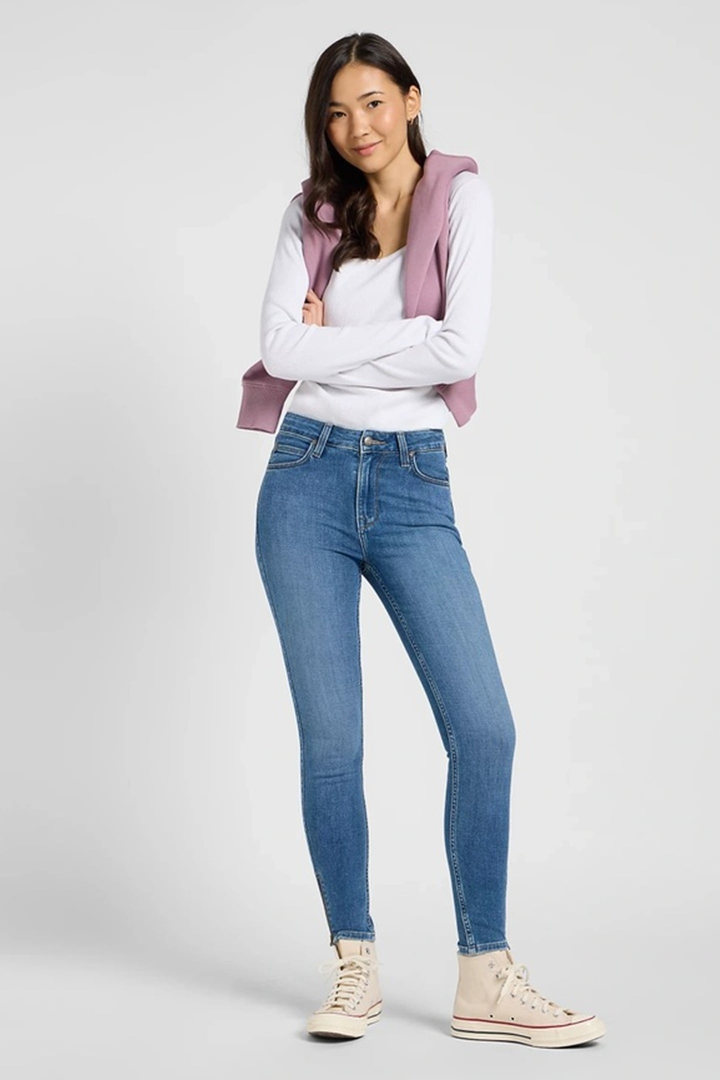 SCARLETT HIGH ZIP BLUE BUZZ JEANS 1