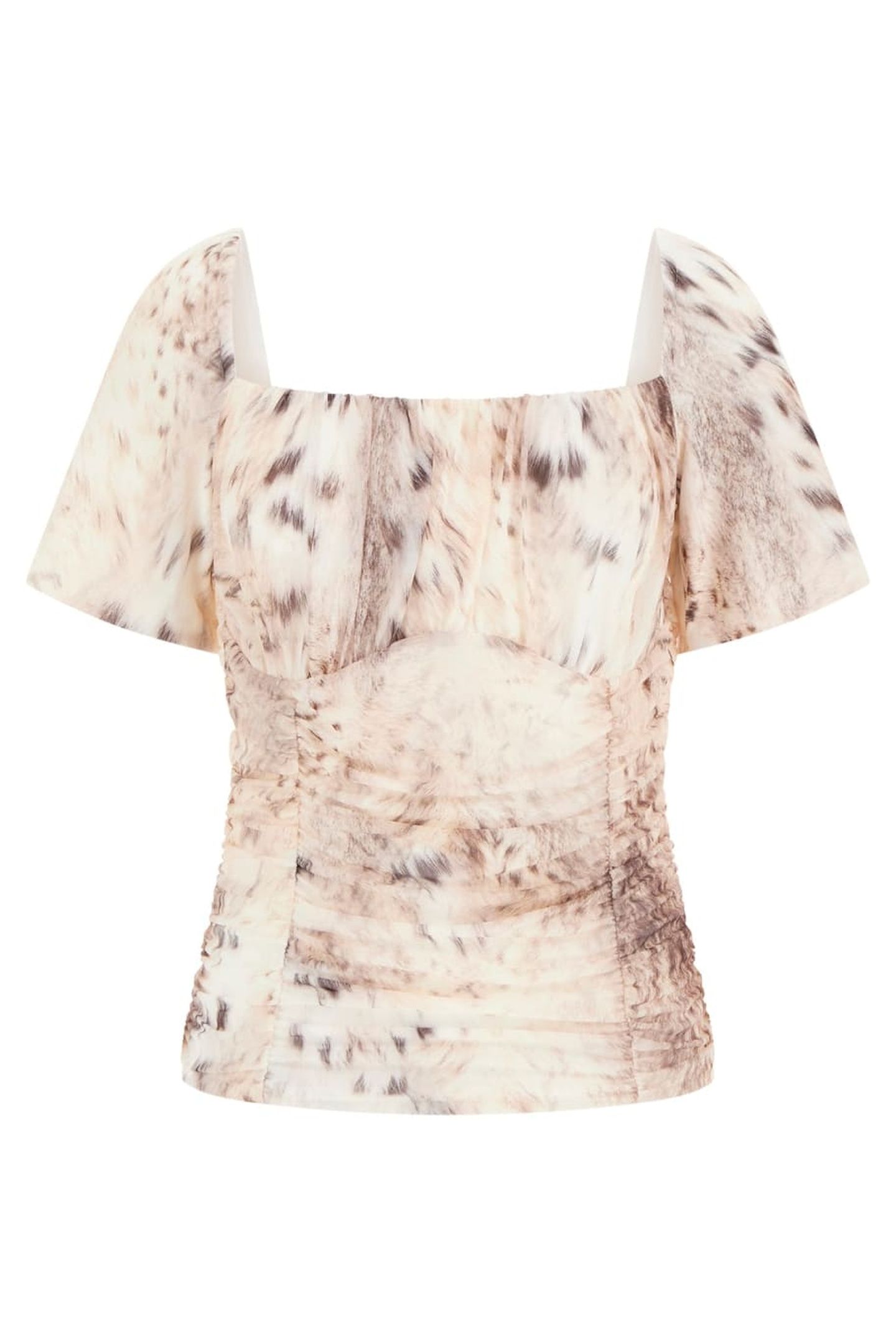 HOLLY SS DRAPED TOP SNOW LYNX 1