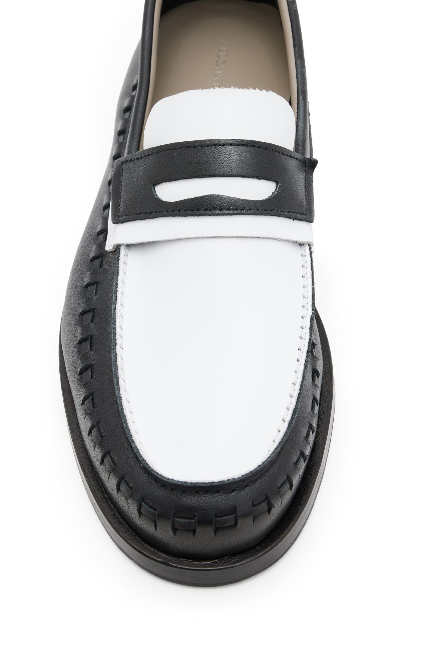 SAMMY LEATHER LOAFER BLACK/WHITE 7