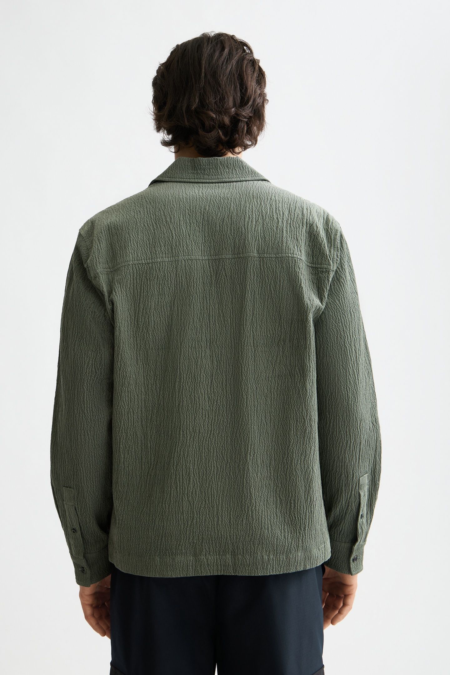 1/4 ZIP CORDUROY SHIRT THYME 3