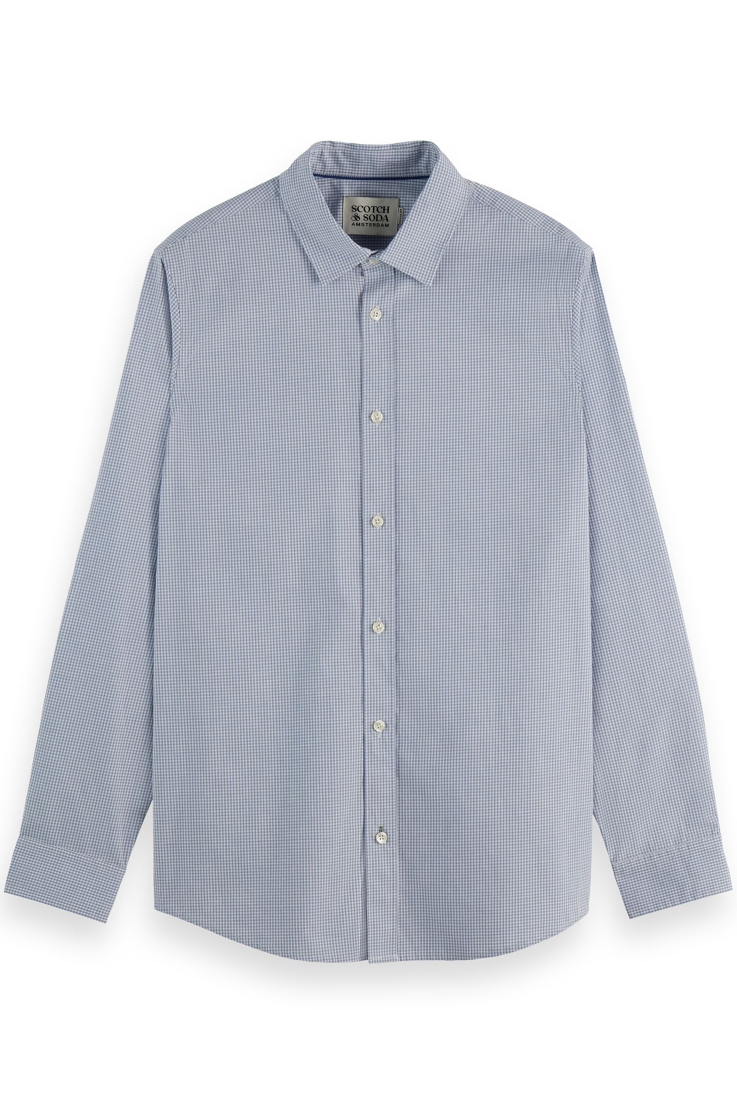 MICRO-CHECK POPLIN SHIRT FADED DENIM MICRO CHECK 4