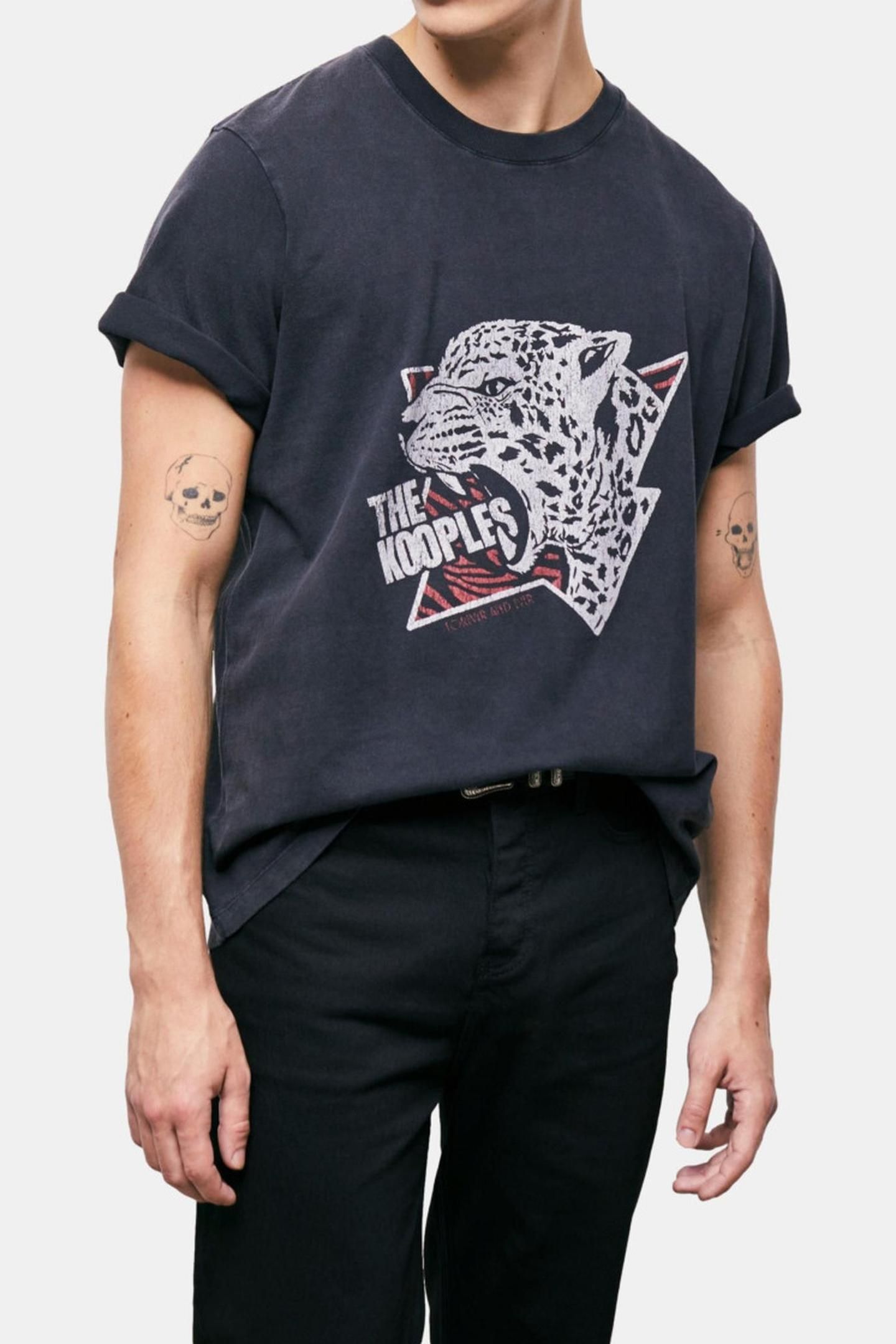 T-SHIRT MC TIGER BLACK WASHED 3