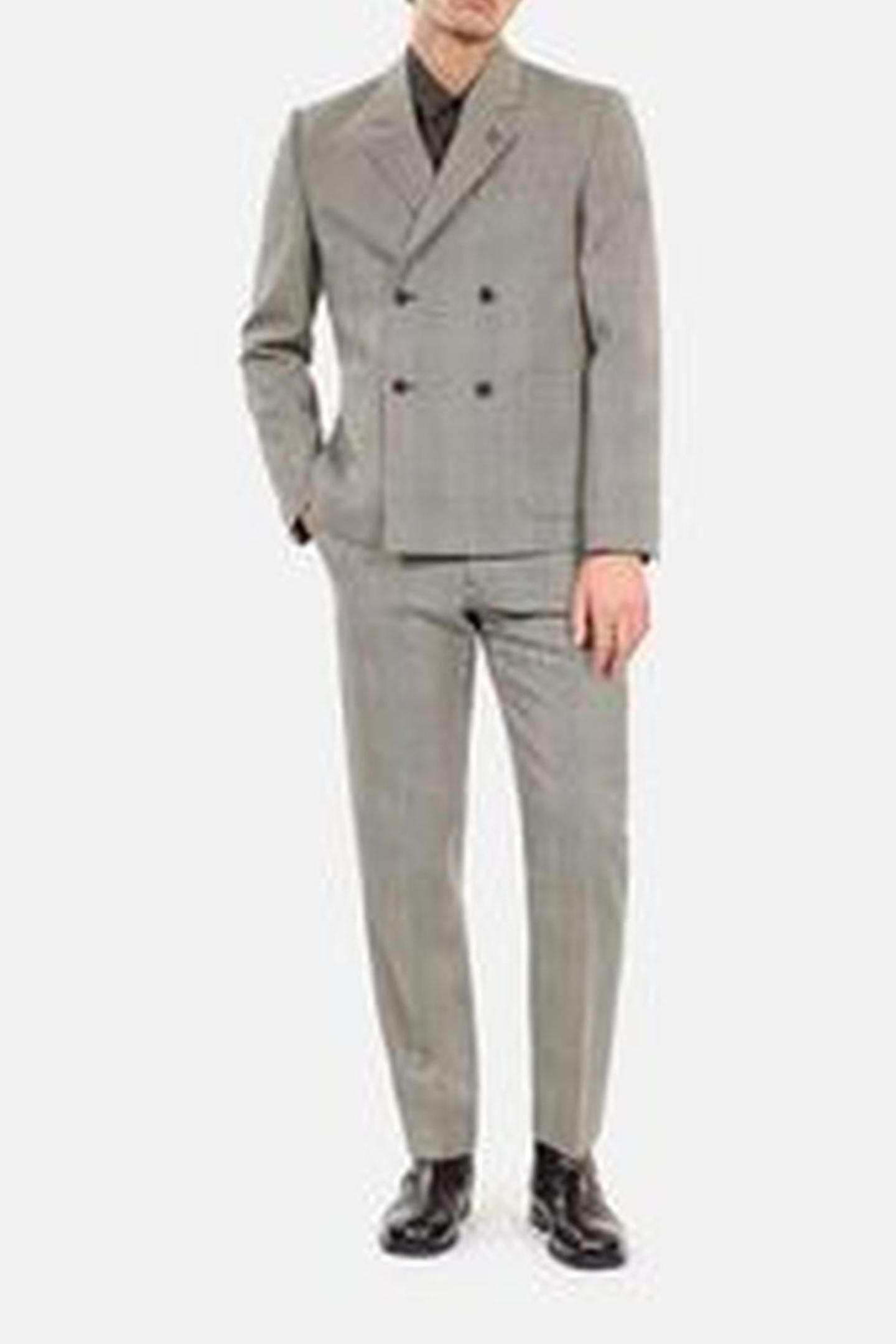 4-BUTTON DOUBLE-BREASTED JACKET BLACK WHITE 2