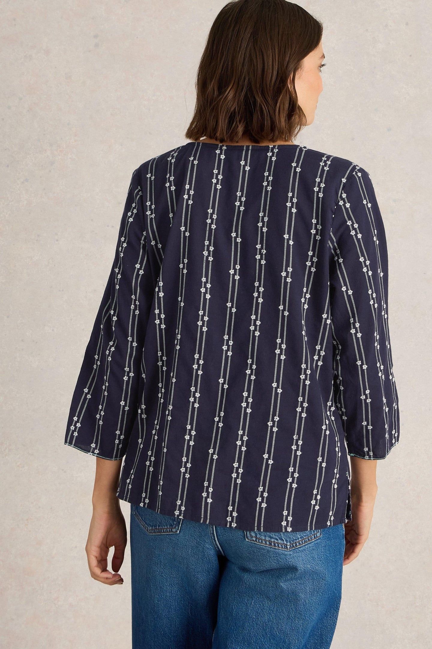 RAE ORGANIC COTTON TOP NAVY MULTI 3