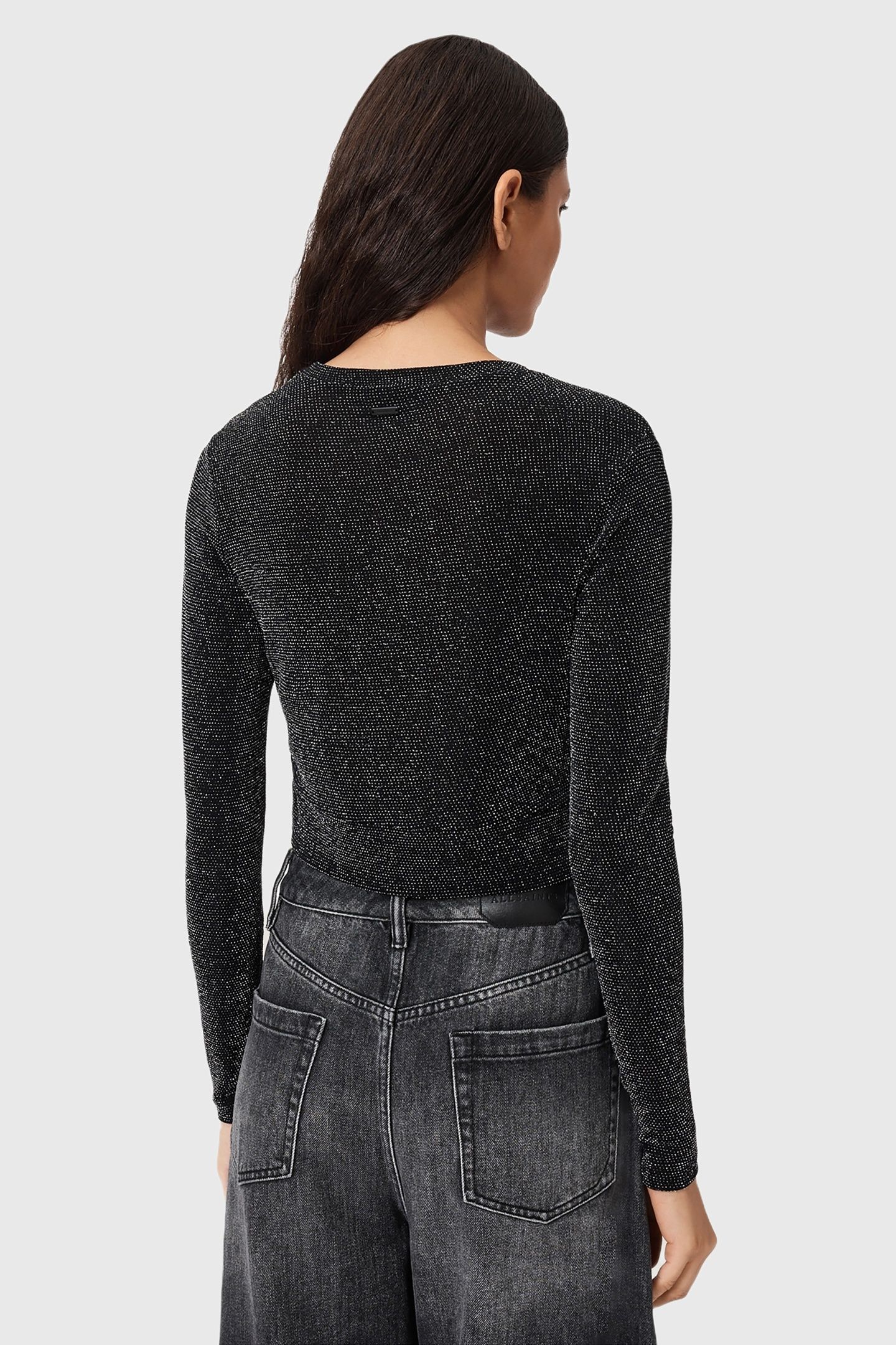 SKYLAR LS TEE SILVER/BLACK 5