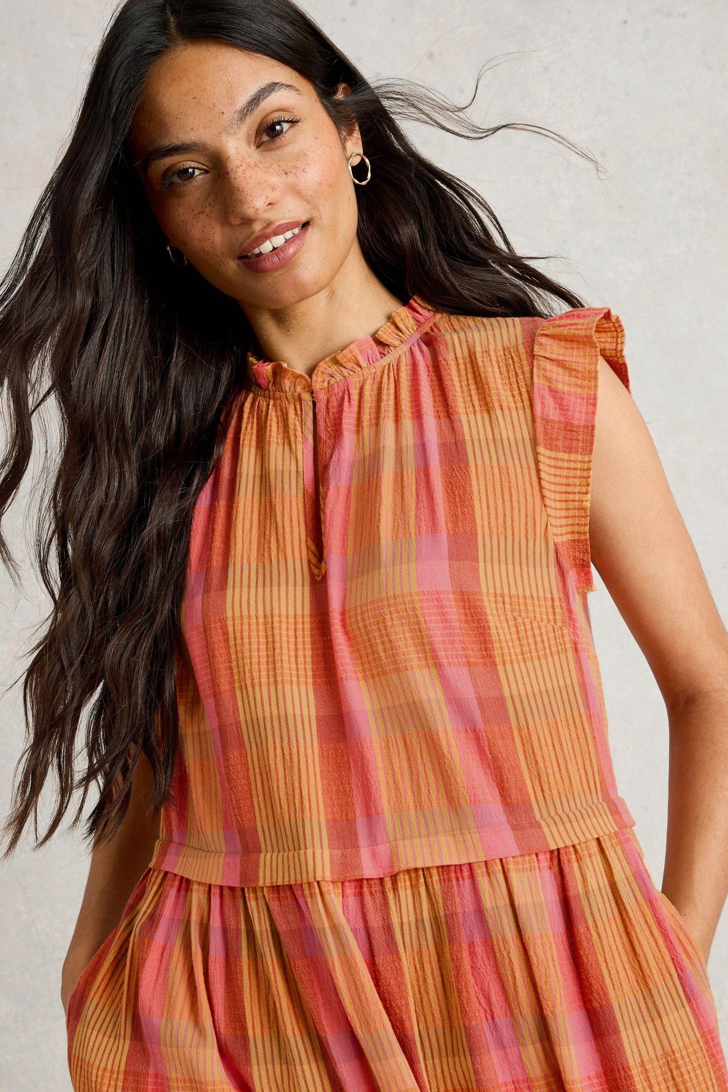 ROSIE CHECK MAXI DRESS PINK MULTI 8