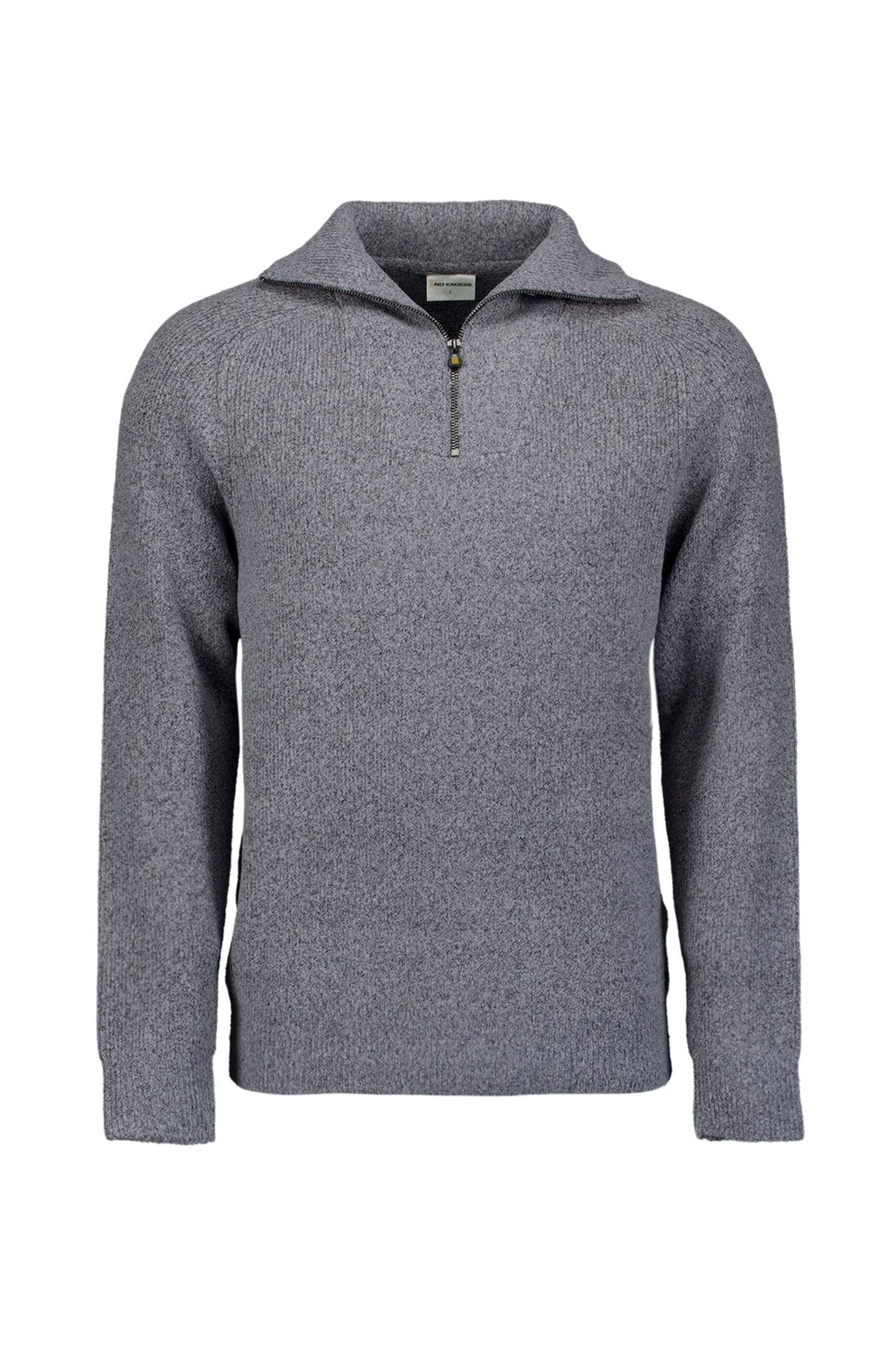PULLOVER WING COLLAR HALF ZIP SOFT WOOLBLEND WASHED BLUE 4