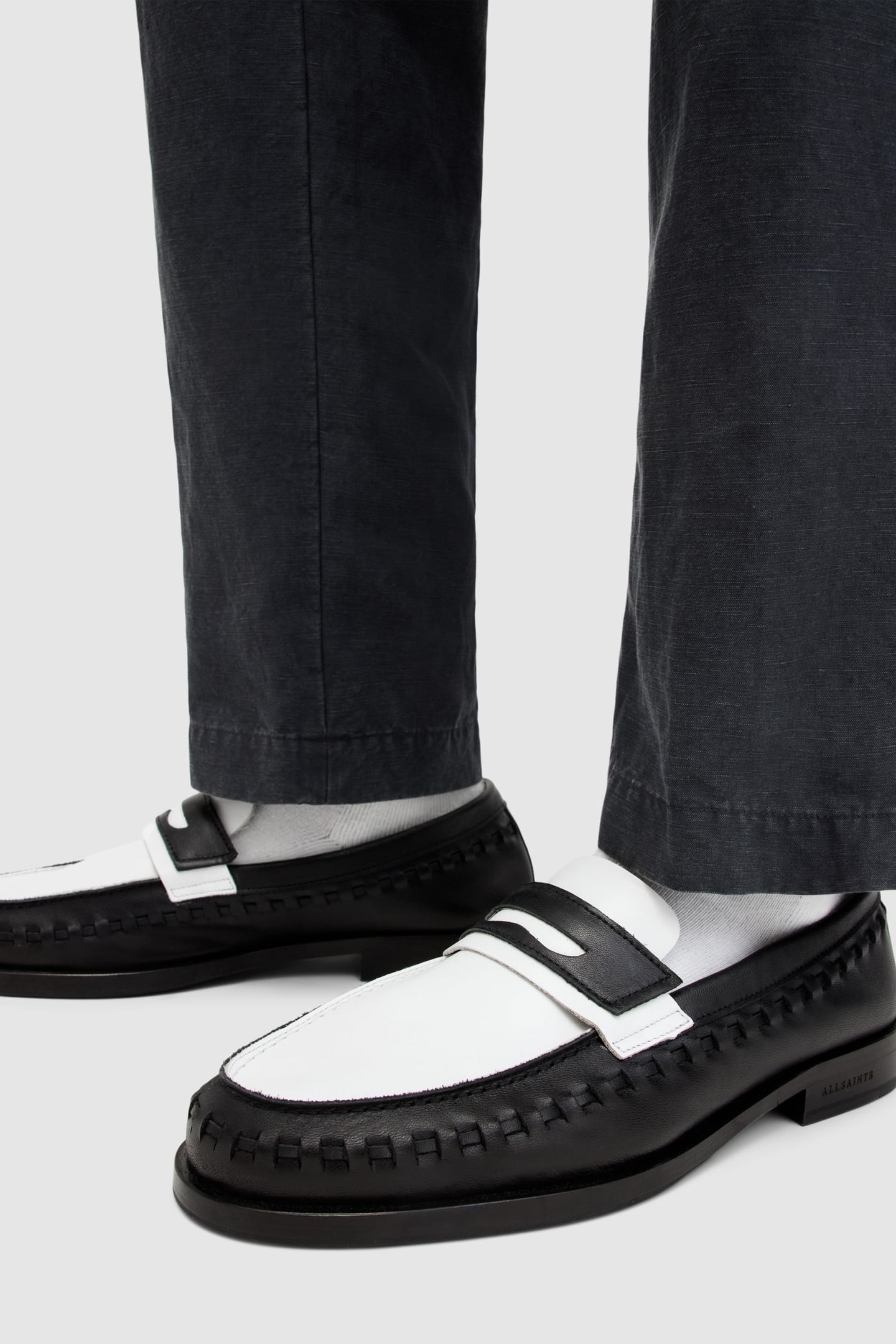 SAMMY LEATHER LOAFER BLACK/WHITE 1
