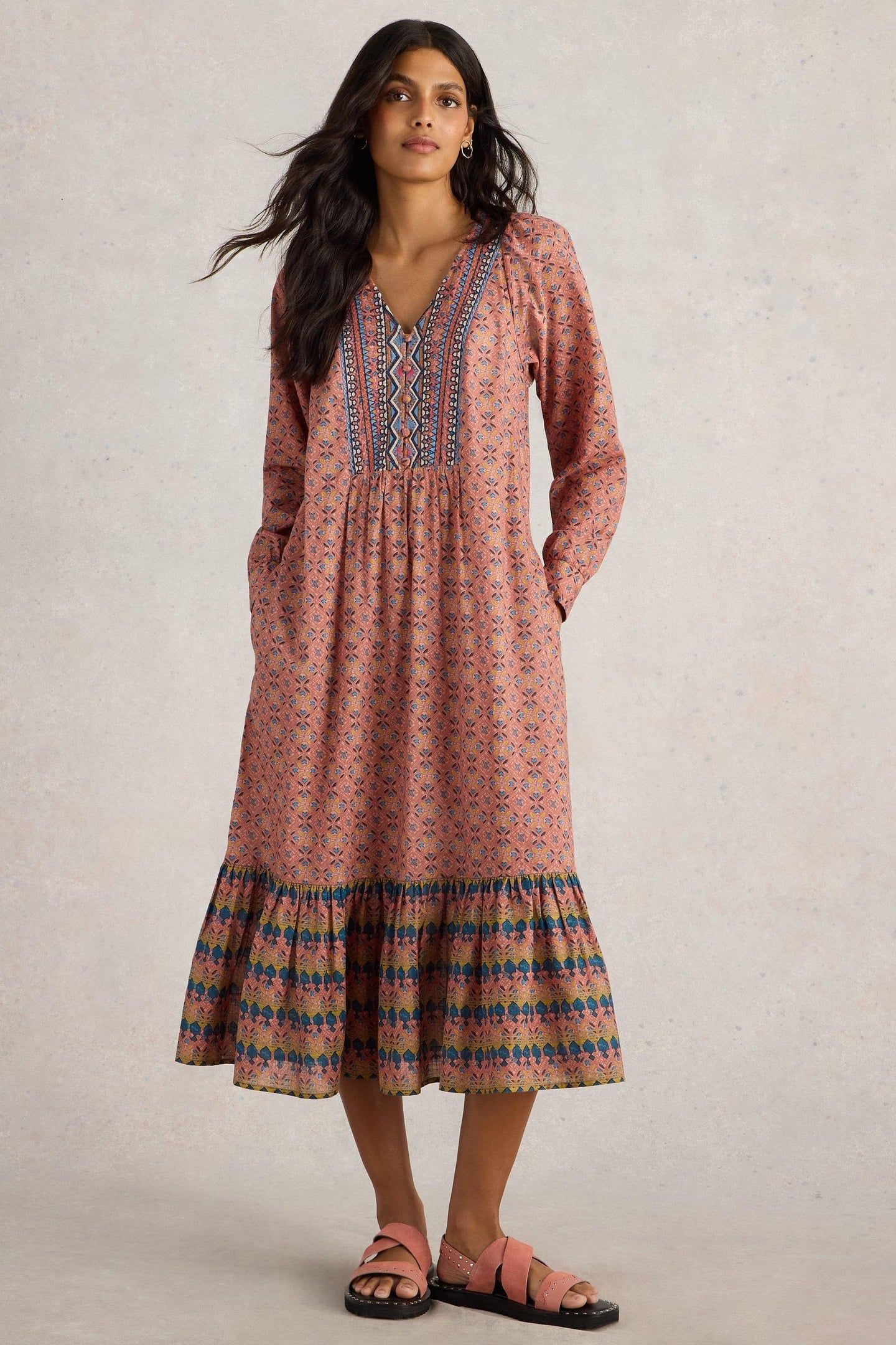 ABIGAIL EMBROIDERED DRESS PINK MULTI 2