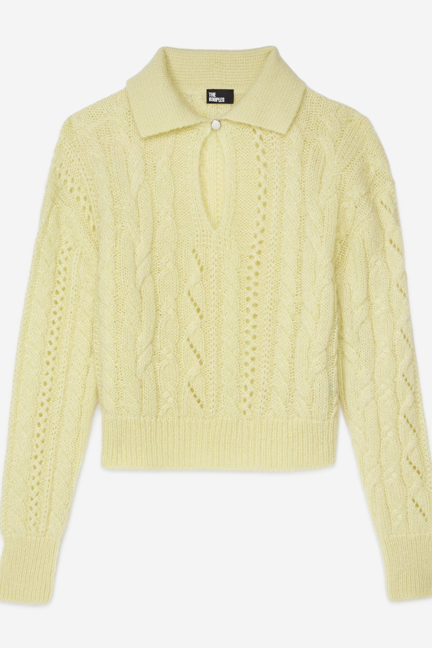 CABLE-STRANDED PACKED NECK SWEATER YELLOW 6