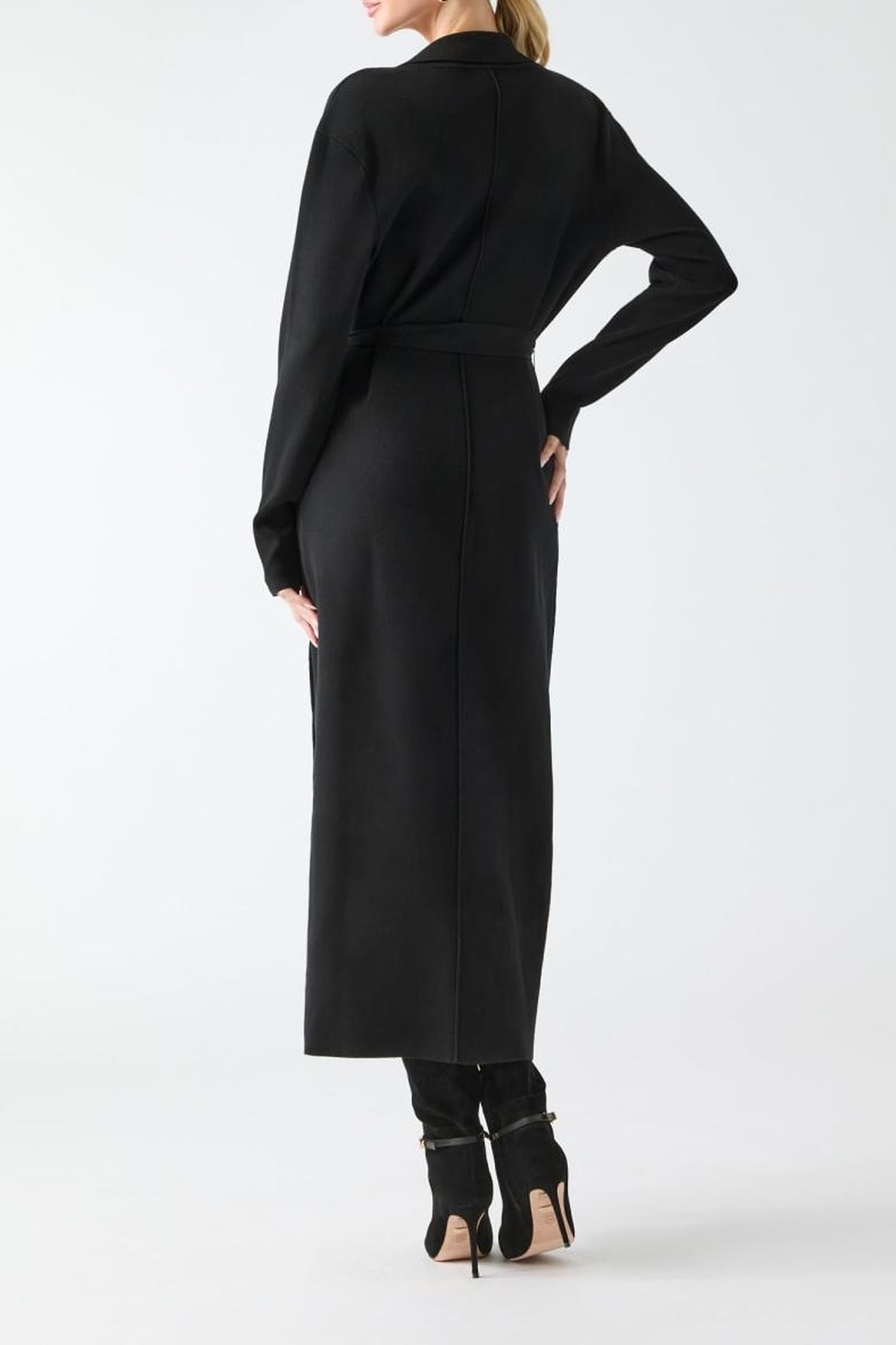 AABISH LONG CARDI SW JET BLACK A996 3