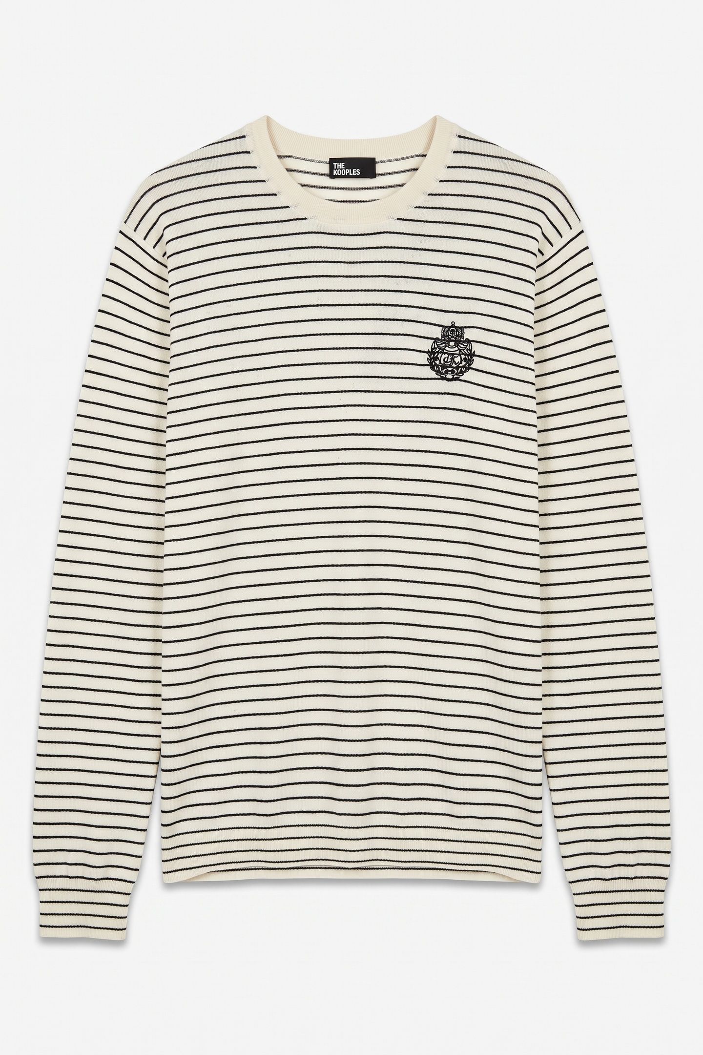 PULL COL ROND A RAYURES DETAIL BRODERIE WHITE / BLUE 5