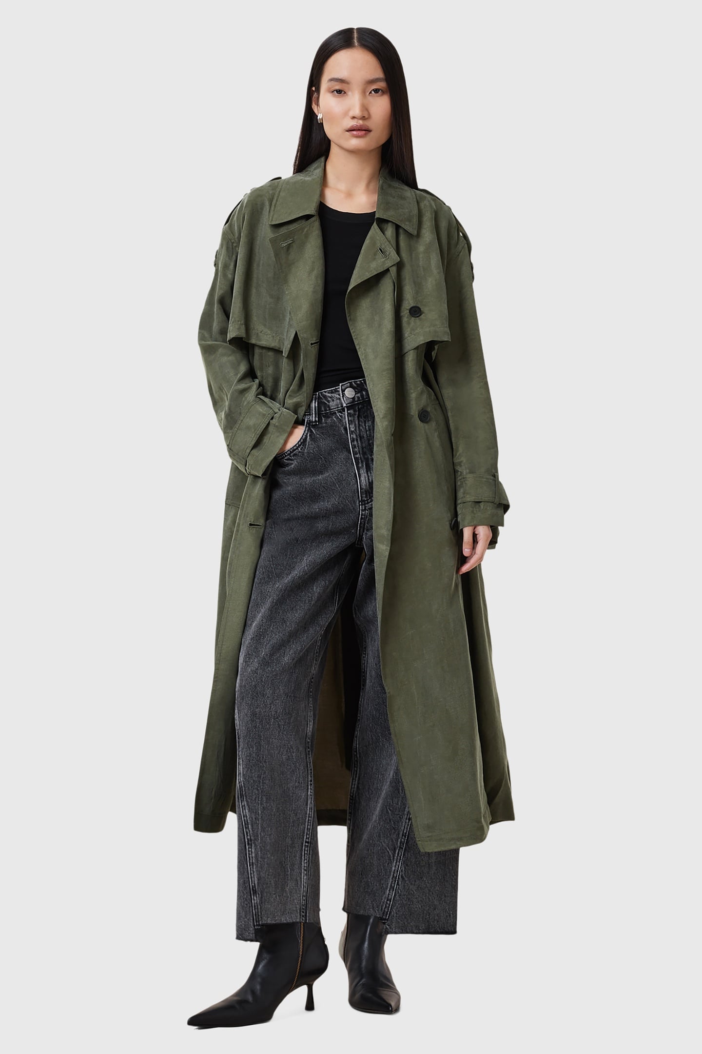 LINNIE TRENCH GRAPE LEAF GREEN 1