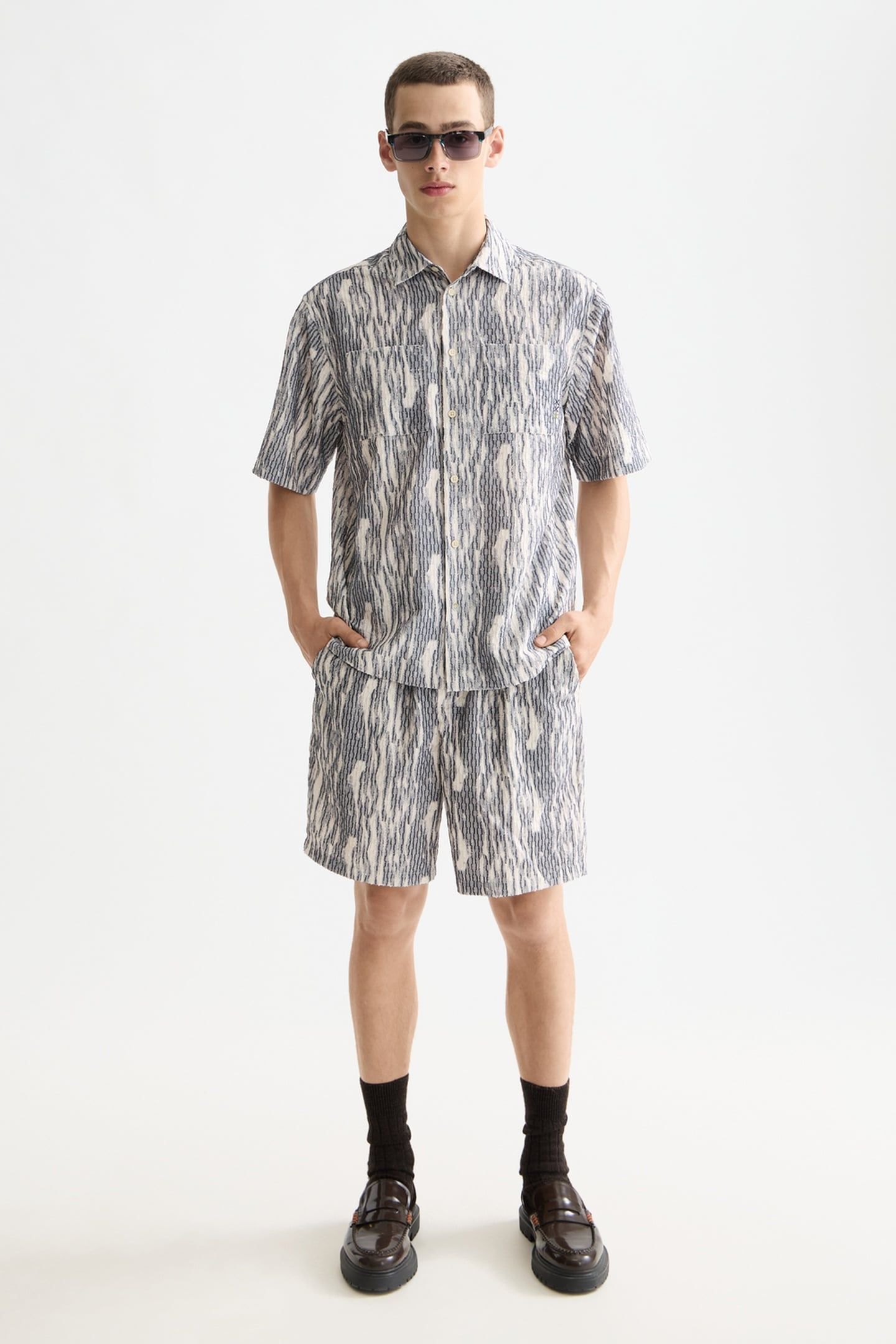 JACQUARD SHORT-SLEEVED SHIRT SKY CAPTAIN JACQUARD 2