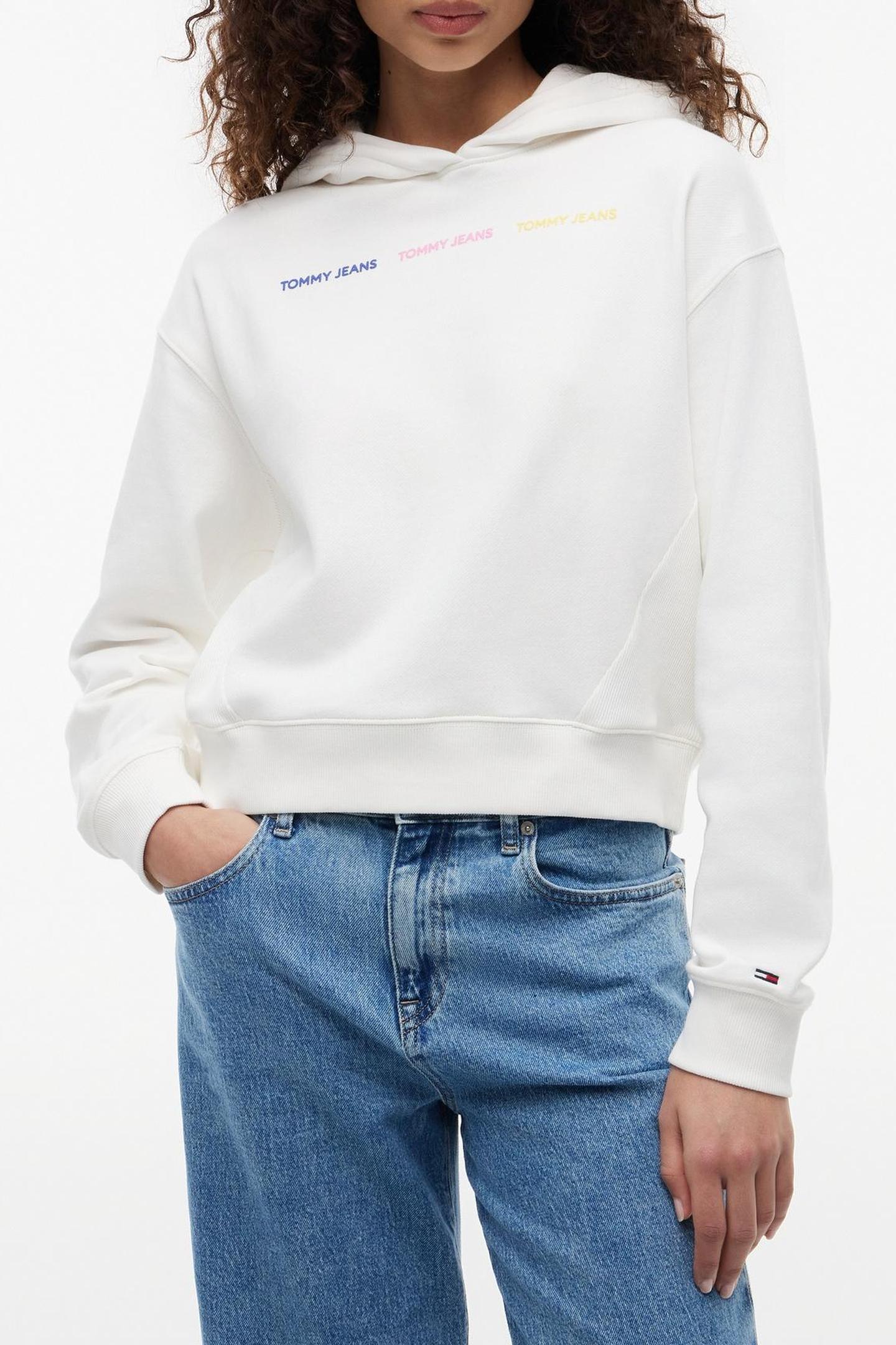 RELAXED REPEAT LOGO HOODIE ECRU 2