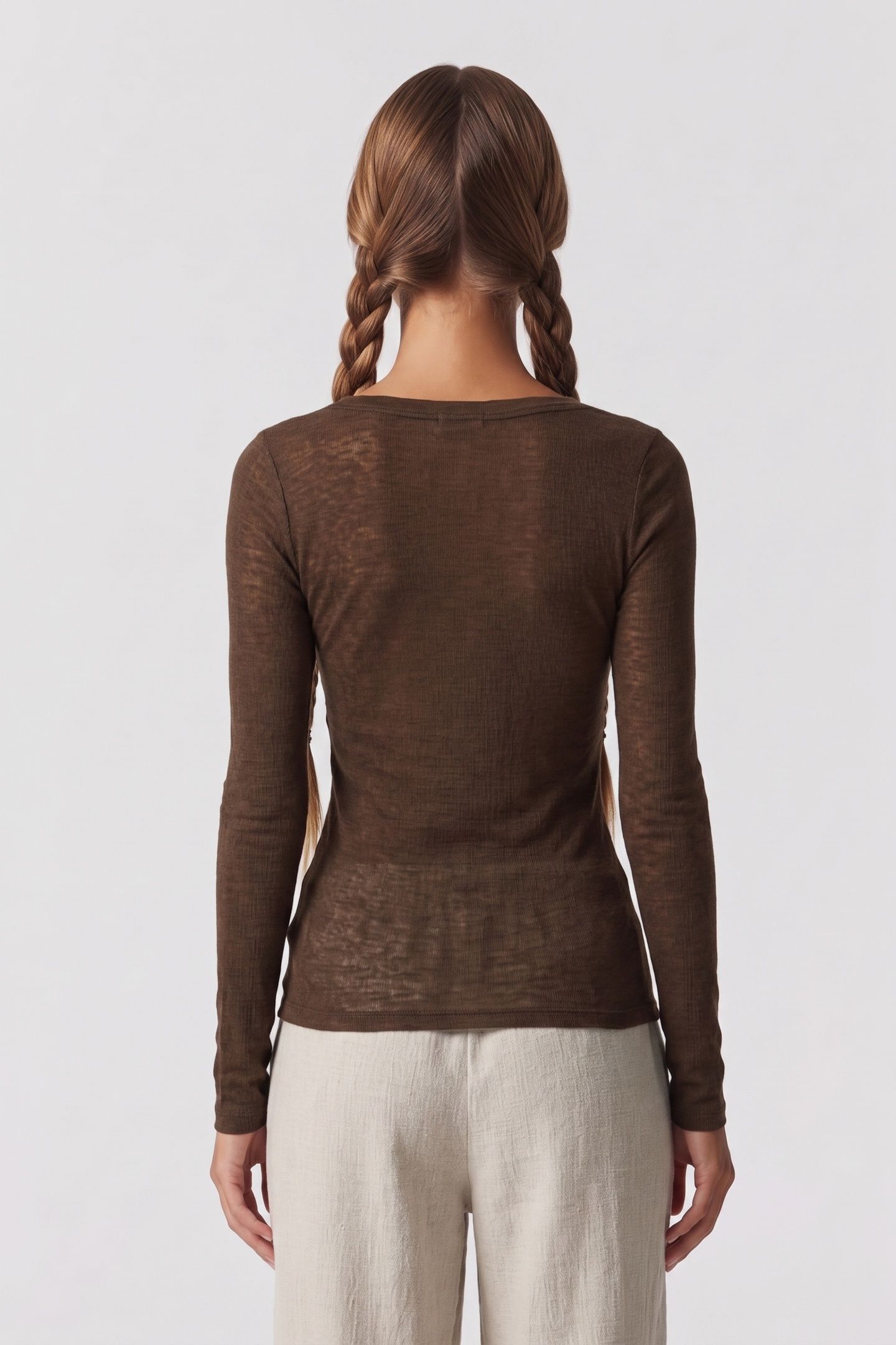 ODELIA WOOL RIB LS BEIGE 2