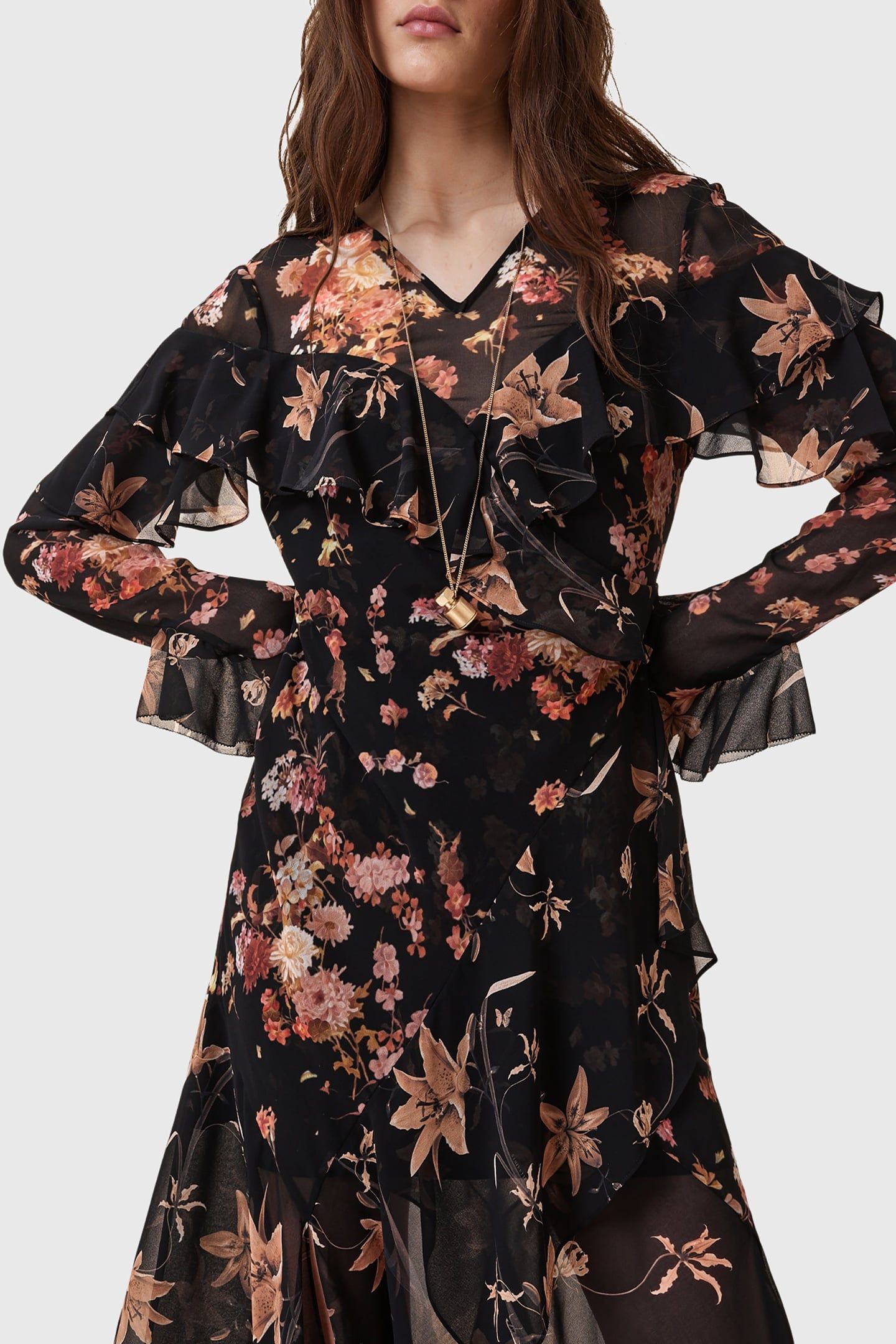 FRESCA DRESS PETRA SEPIA BROWN 3