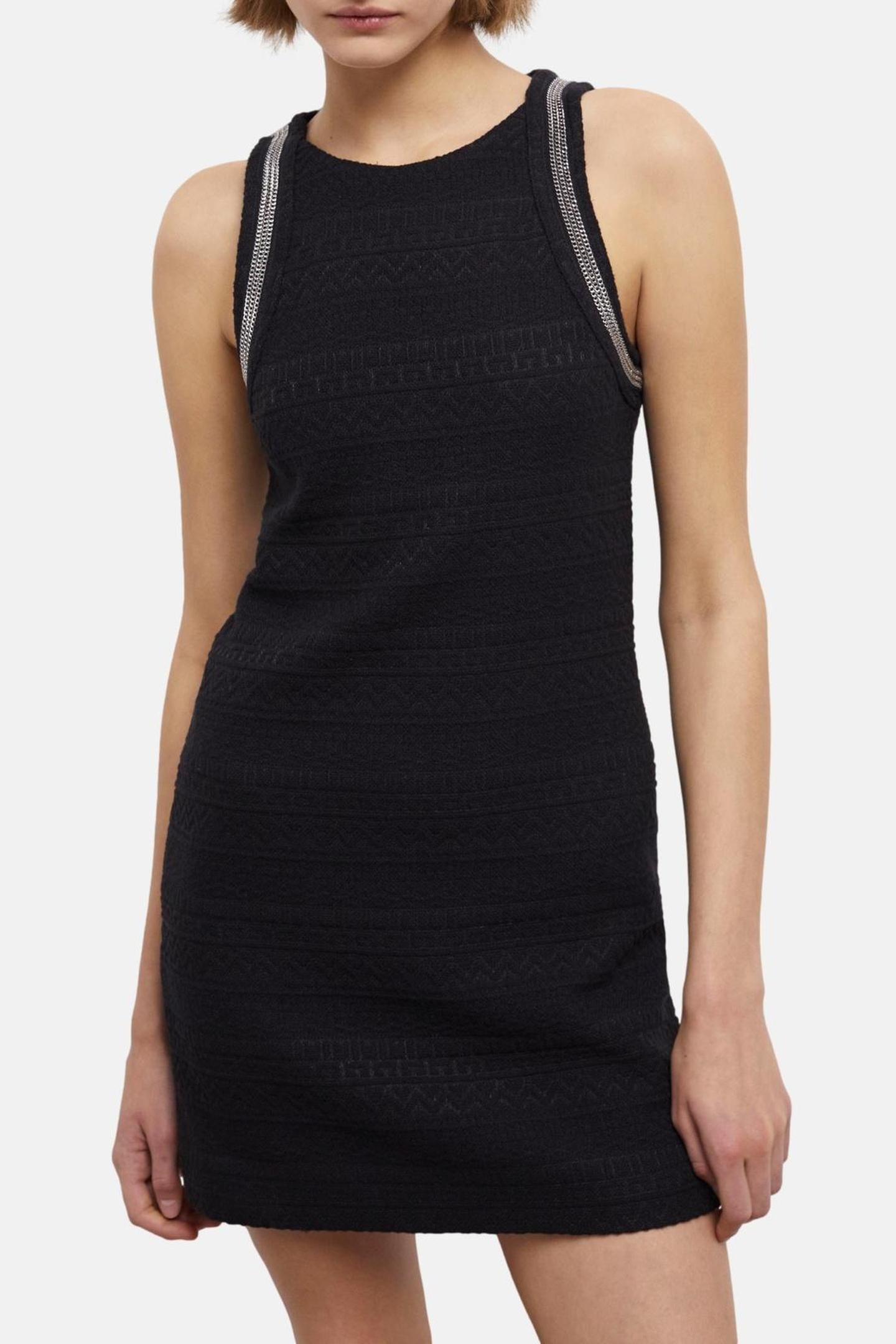 SLEEVELESS DRESS WITH CHAINS BLACK 3