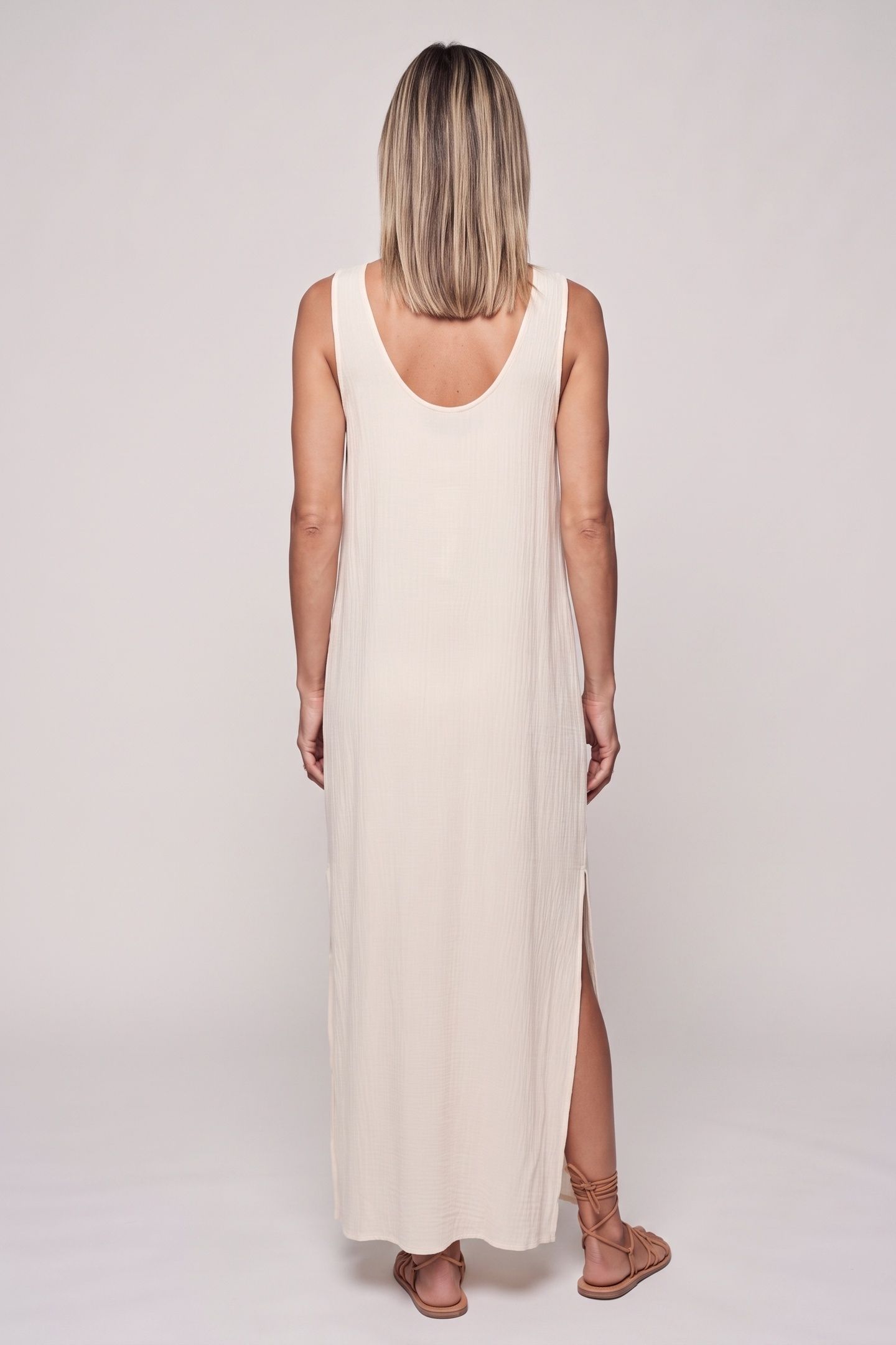 ZELIA CRINKLED ECOVERO DRESS WHITE 2