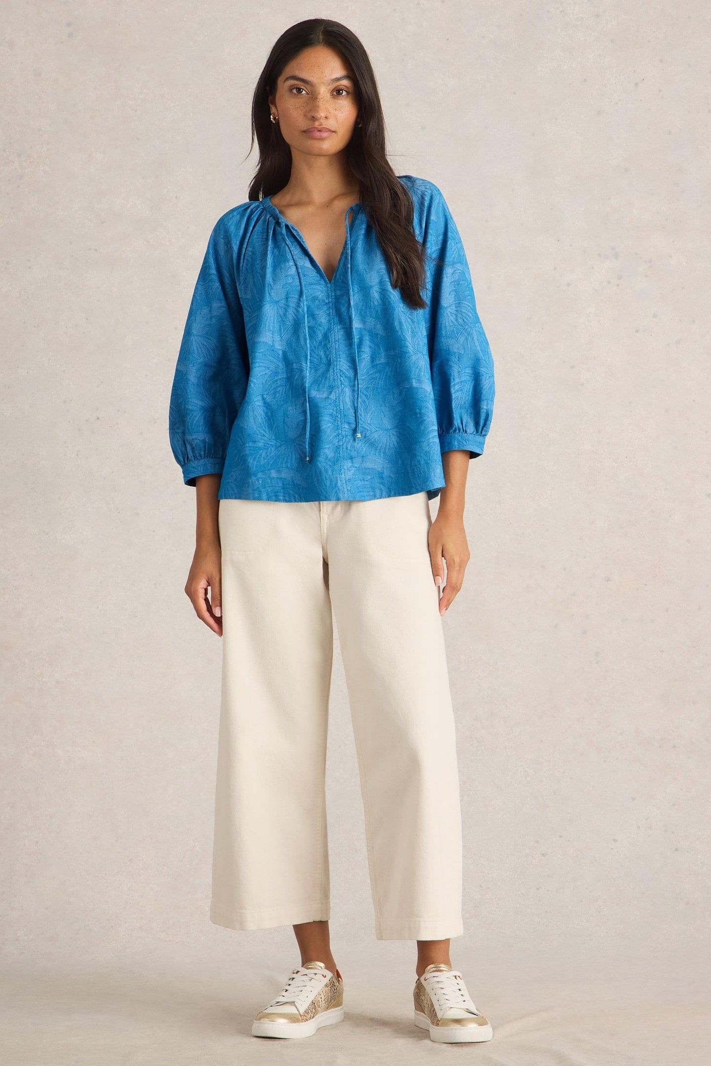MARLEY JACQUARD TOP CHAMBRAY BLUE 1