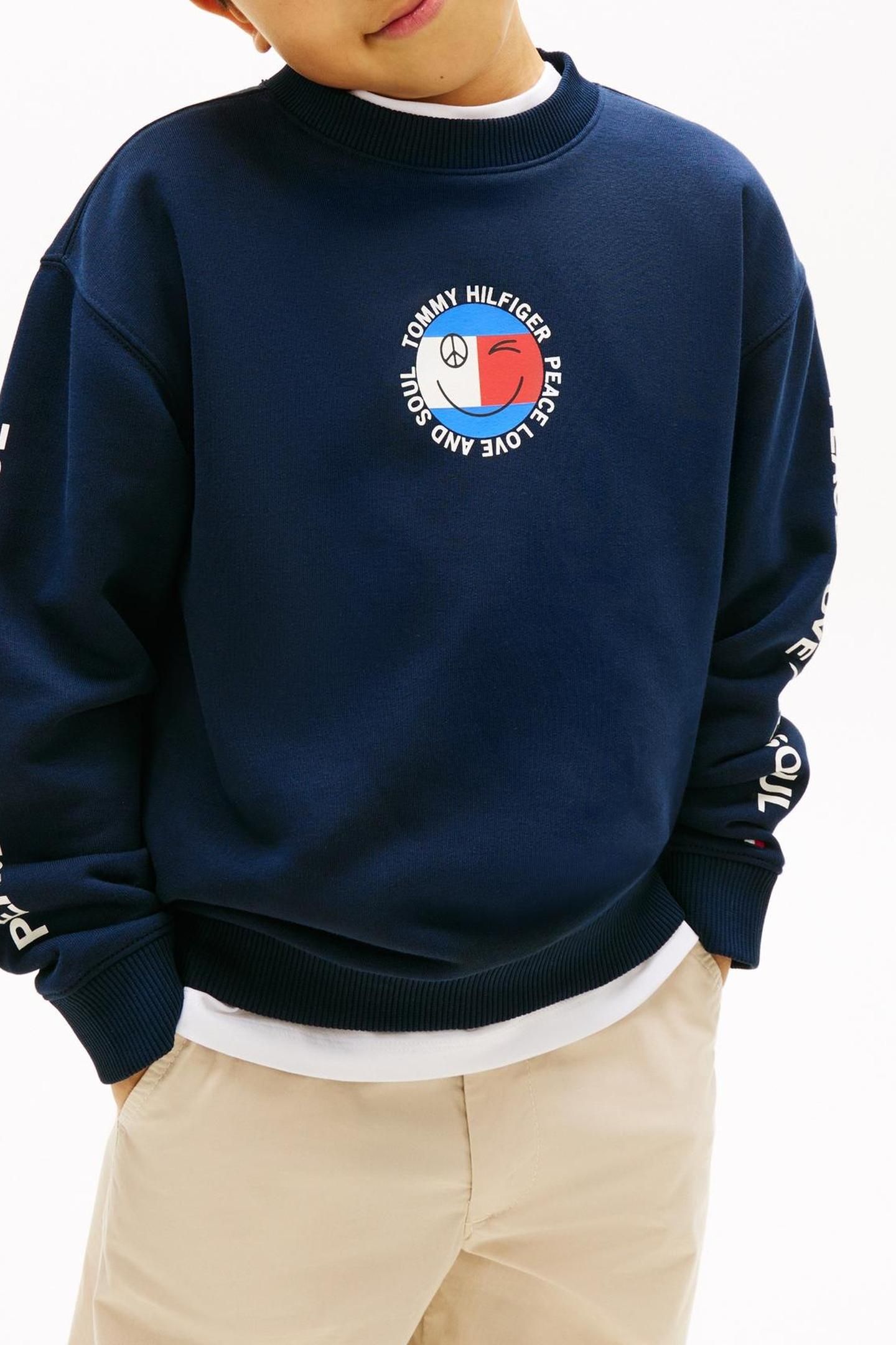 BOYS FUN FLAG GRAPHIC SWEATER DARK NIGHT NAVY 3