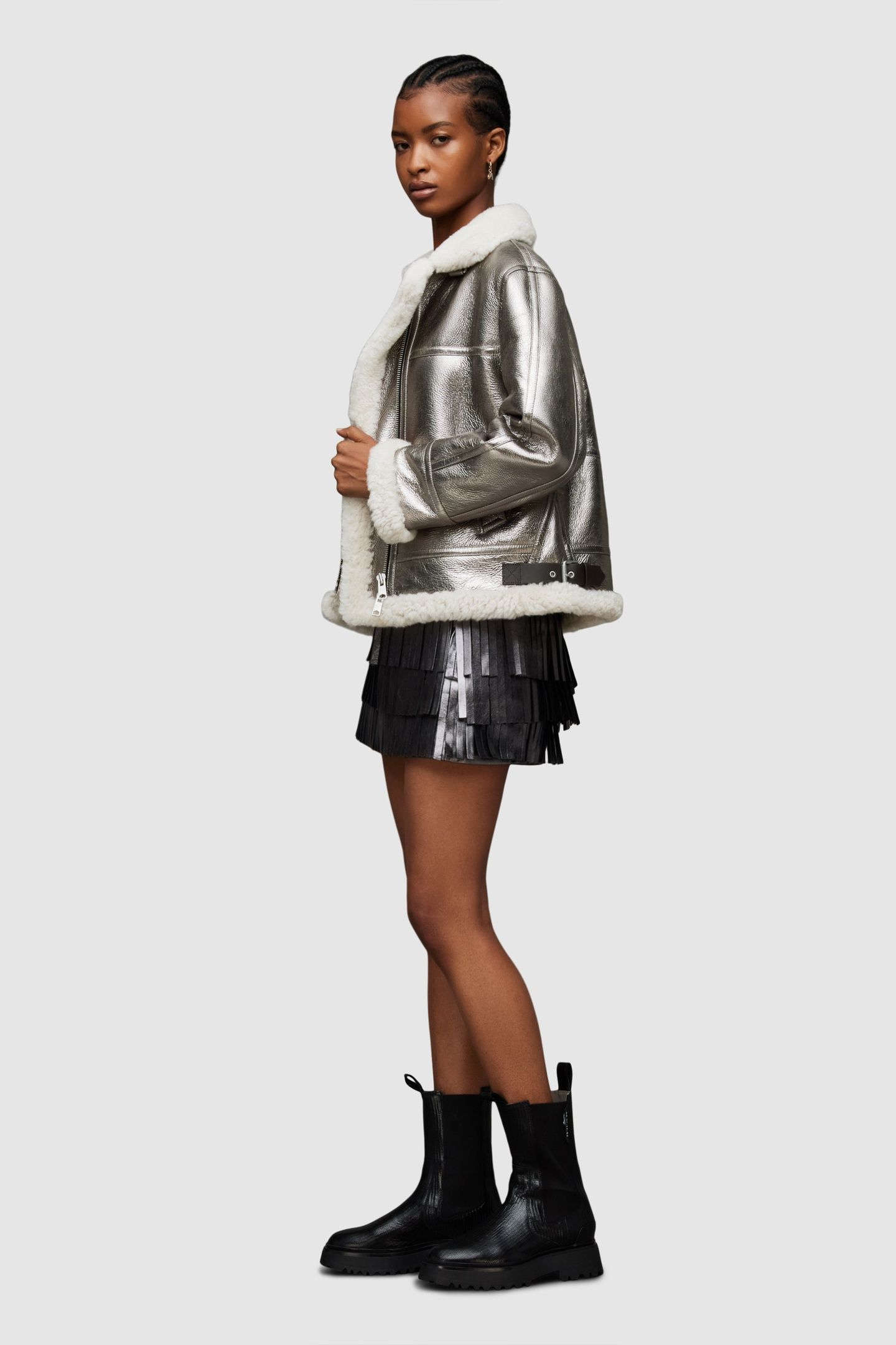 LOREL FLYING JACKET SILVER/OFF WHITE 5
