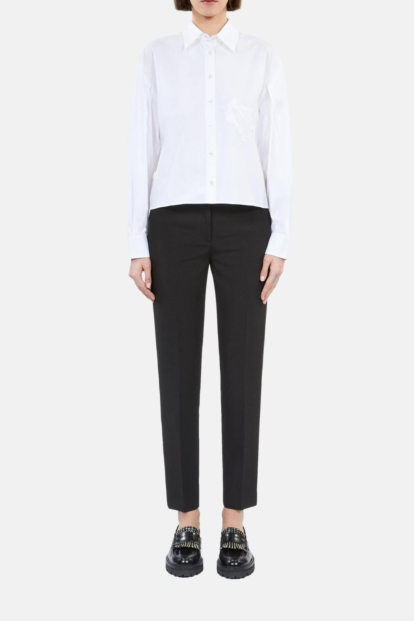 LONG-SLEEVED SHIRT WITH EMBROIDERY DETAIL WHITE 1