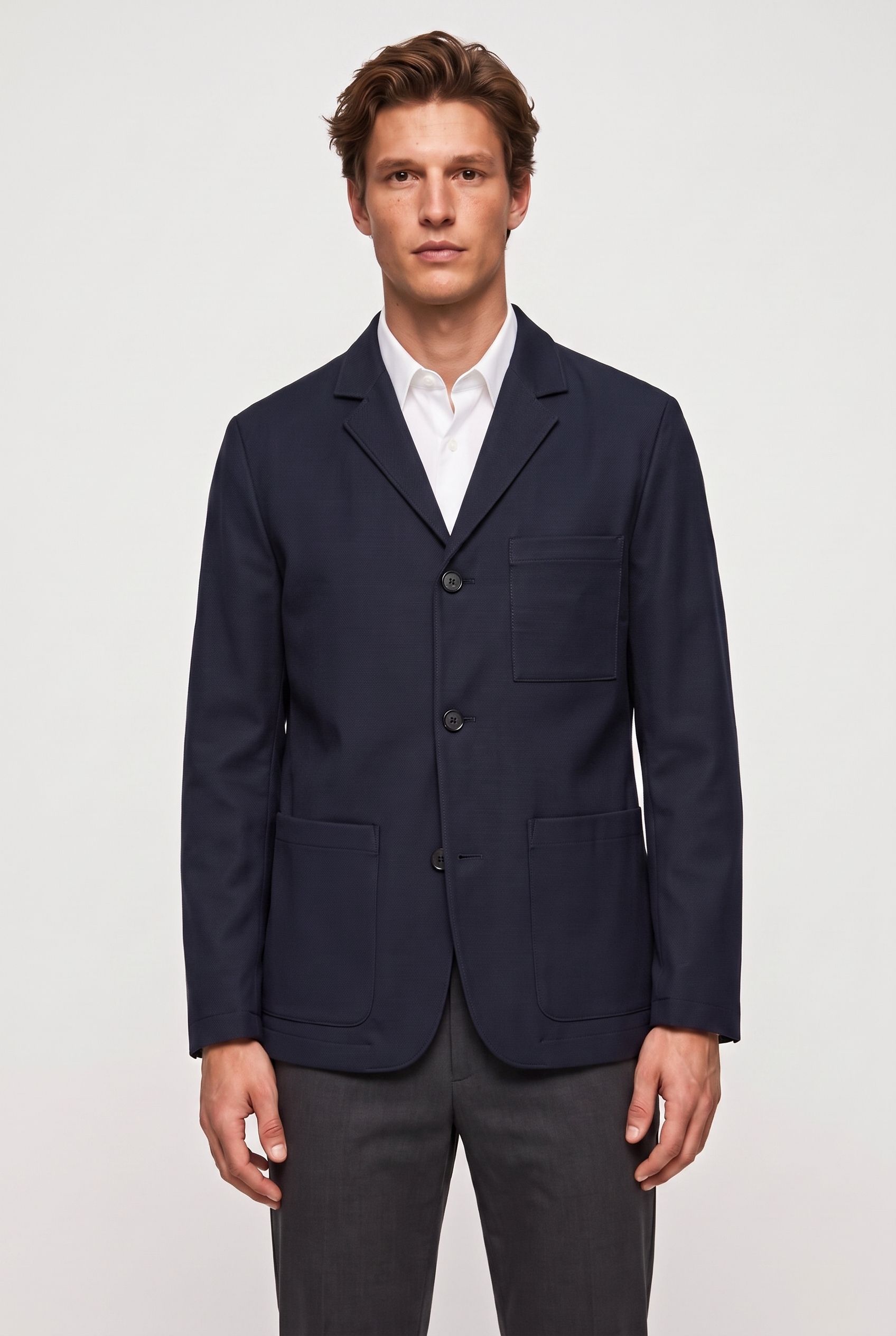 DOVAS WOOL TWILL JACKET BLUE 1