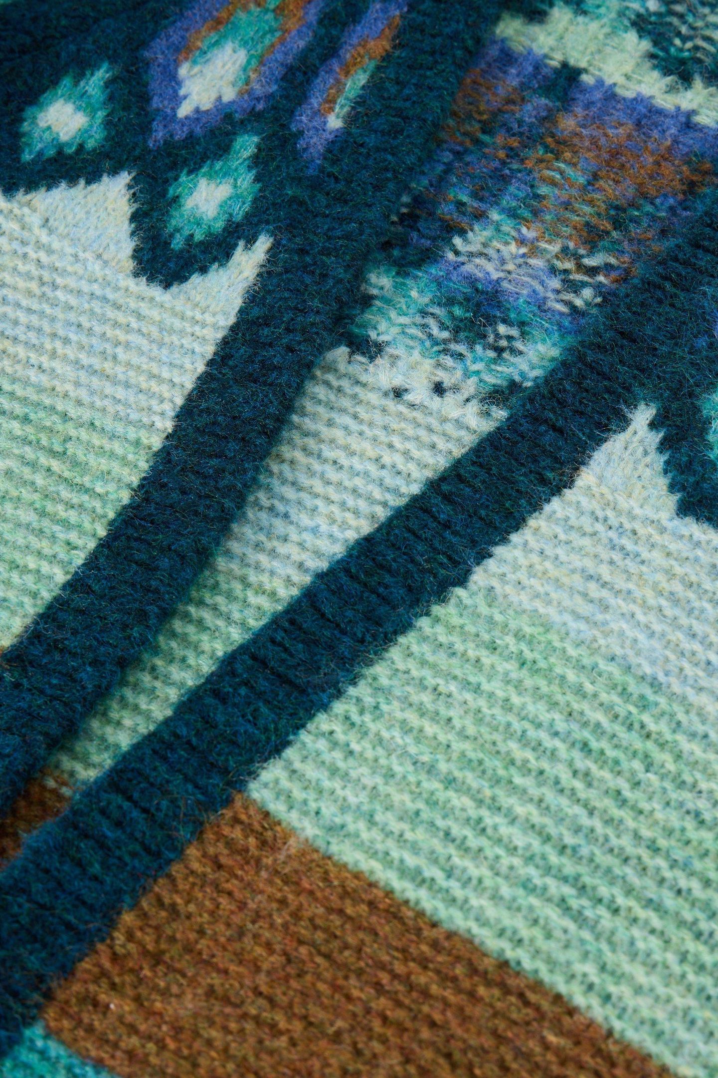 NEW YORK FAIRISLE CARDI TEAL MULTI 5