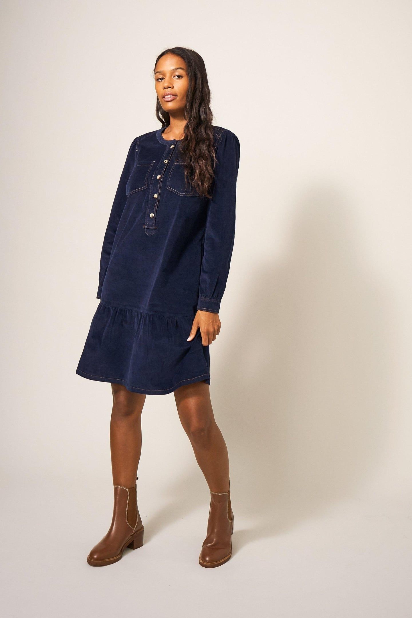 NORMA CORD DRESS DARK NAVY 1