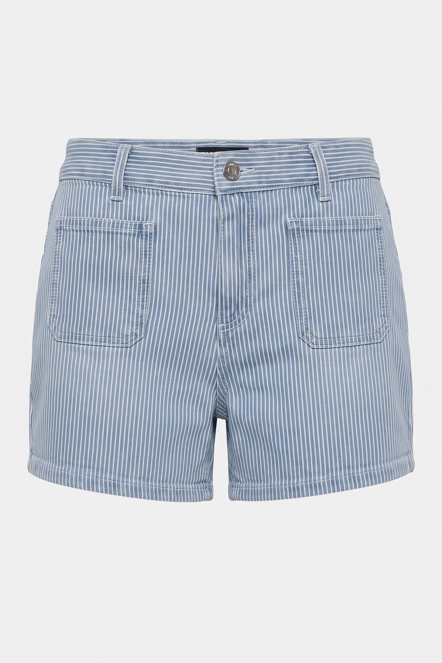 BLUE AND WHITE STRIPED DENIM SHORTS BLUE DENIM 3