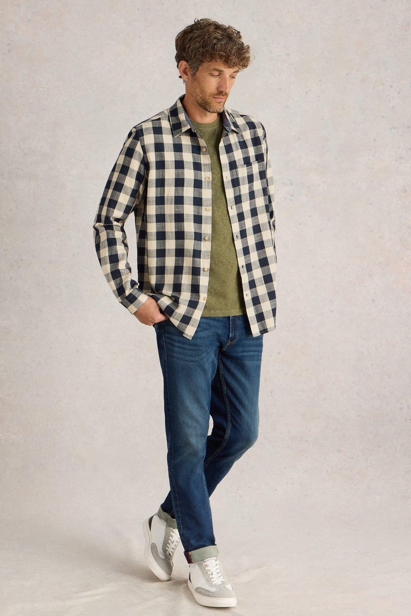 BUFFALO CHECK LS SHIRT NAVY MULTI 2