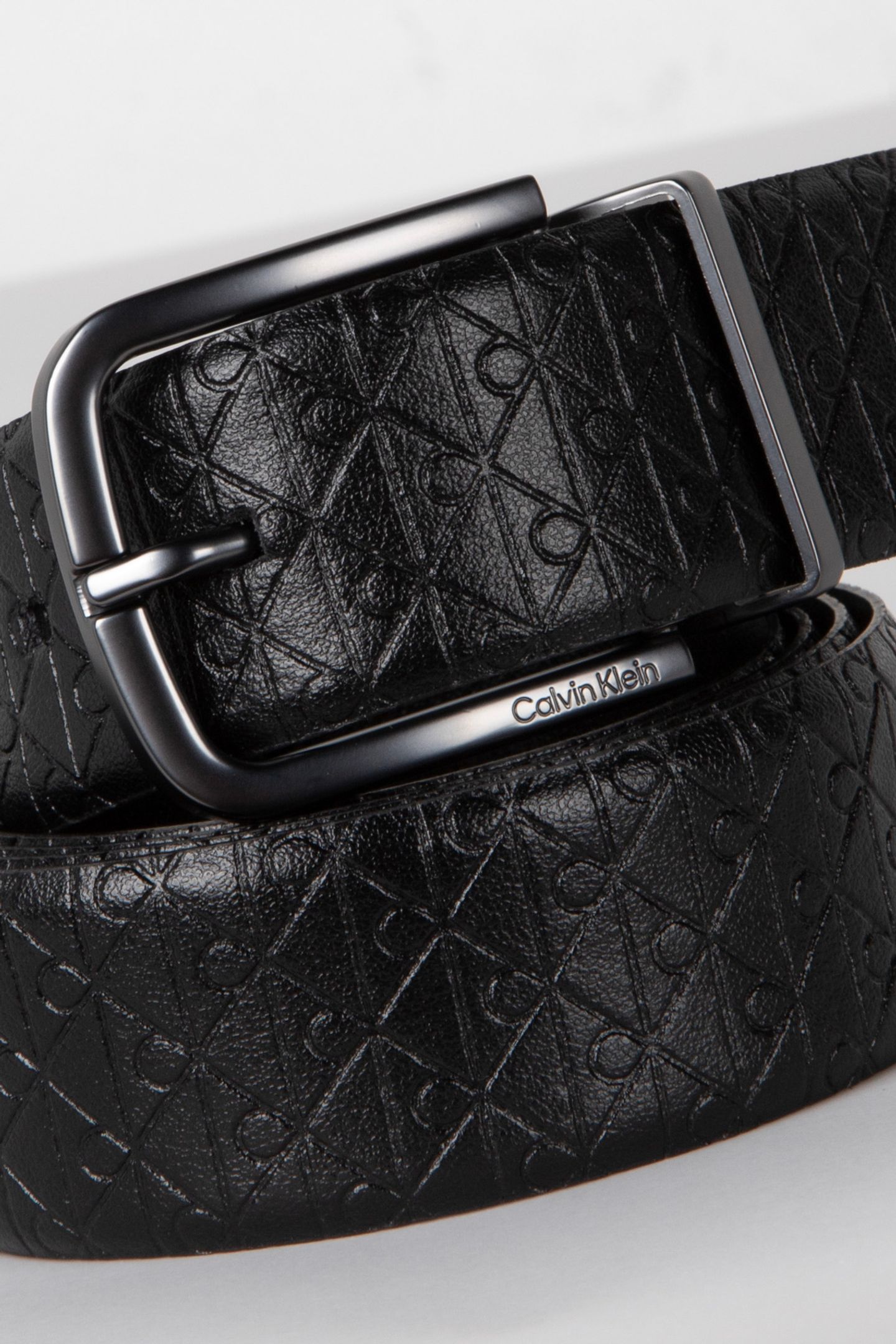 ROUND BUCKLE SMOOTH BELT BLACK/BLACK/MATTE GUNMETAL 4