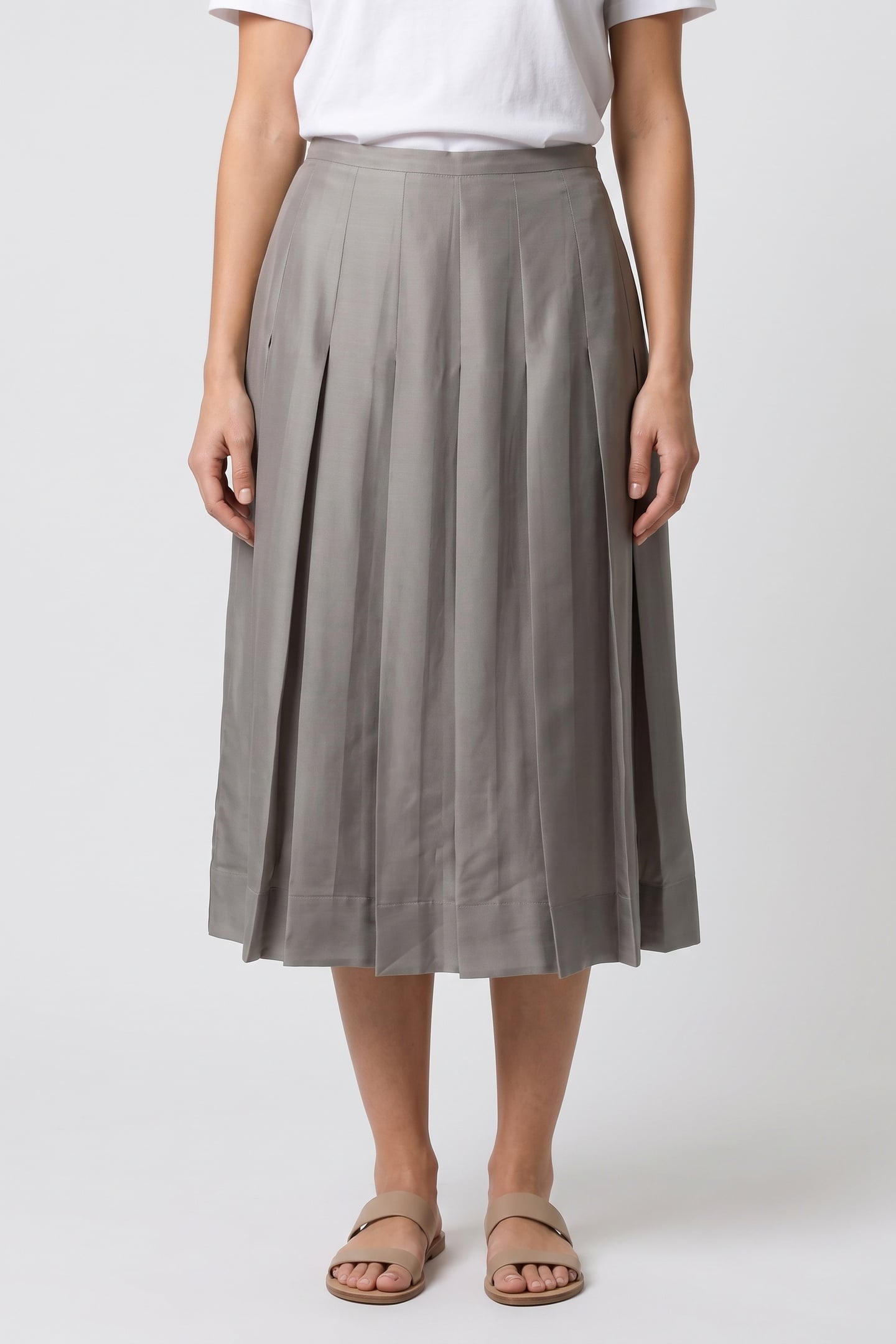 JEANNE PLEATED ORGANZA SKIRT GREY 1