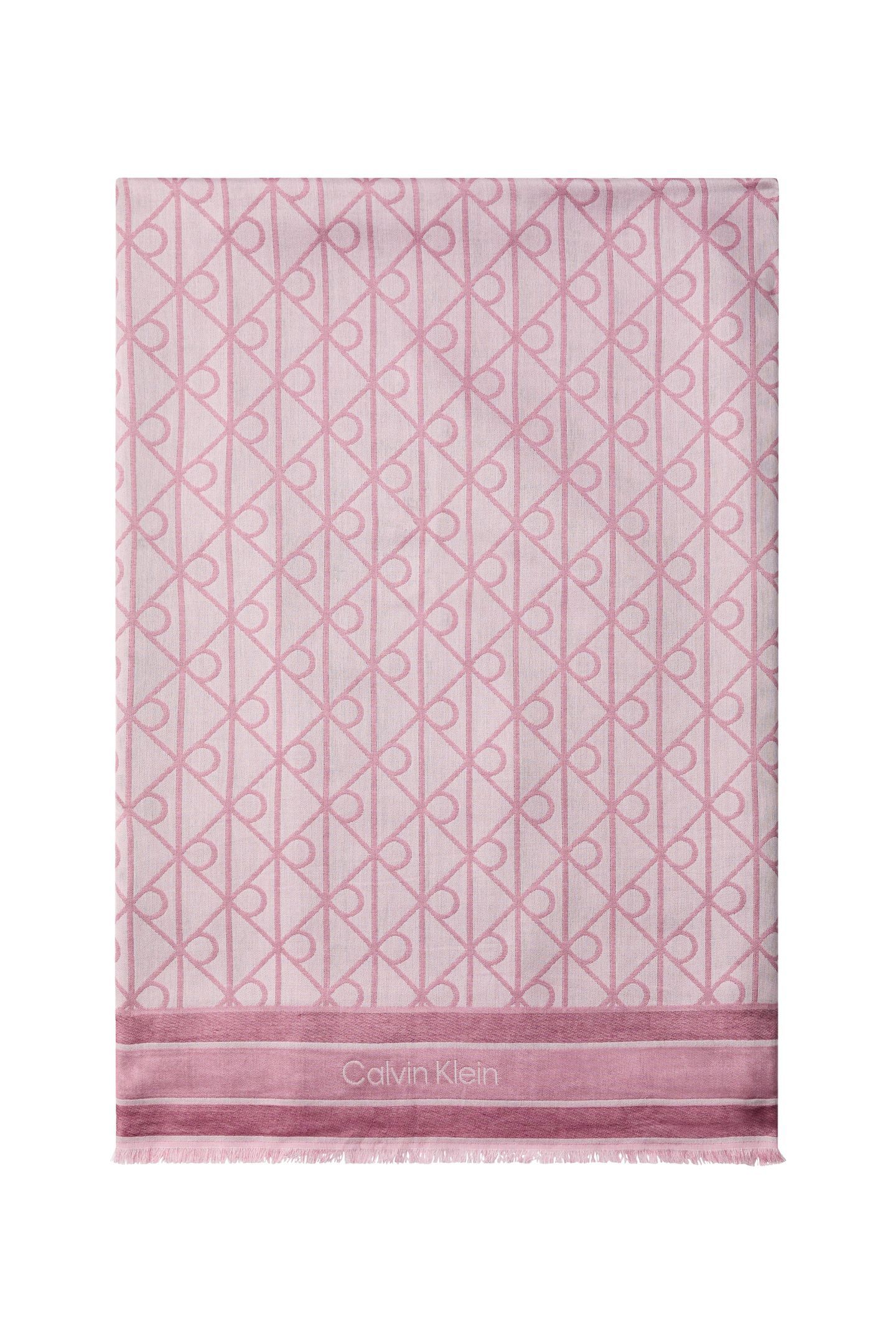 EMBLEM AOP JACQUARD SCARF CRADLE PINK 1