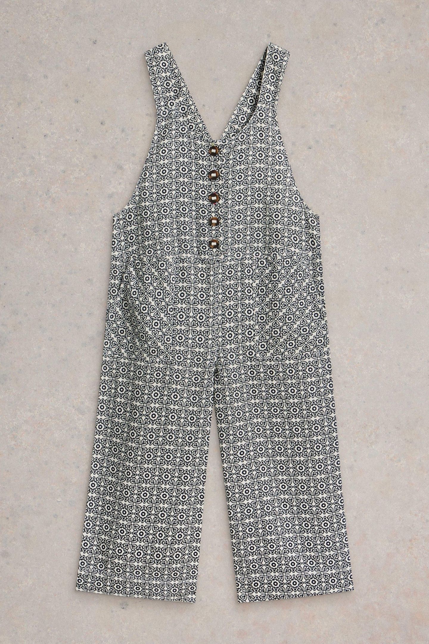 VIOLA LINEN DUNGAREE WHITE PRINT 4
