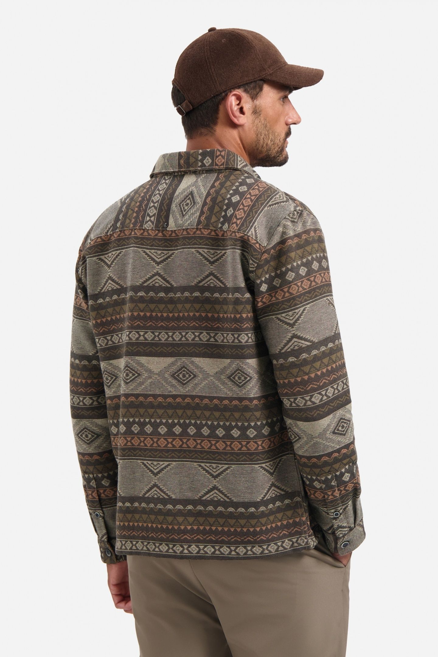 OVERSHIRT BUTTONS JACQUARD TAUPE 4