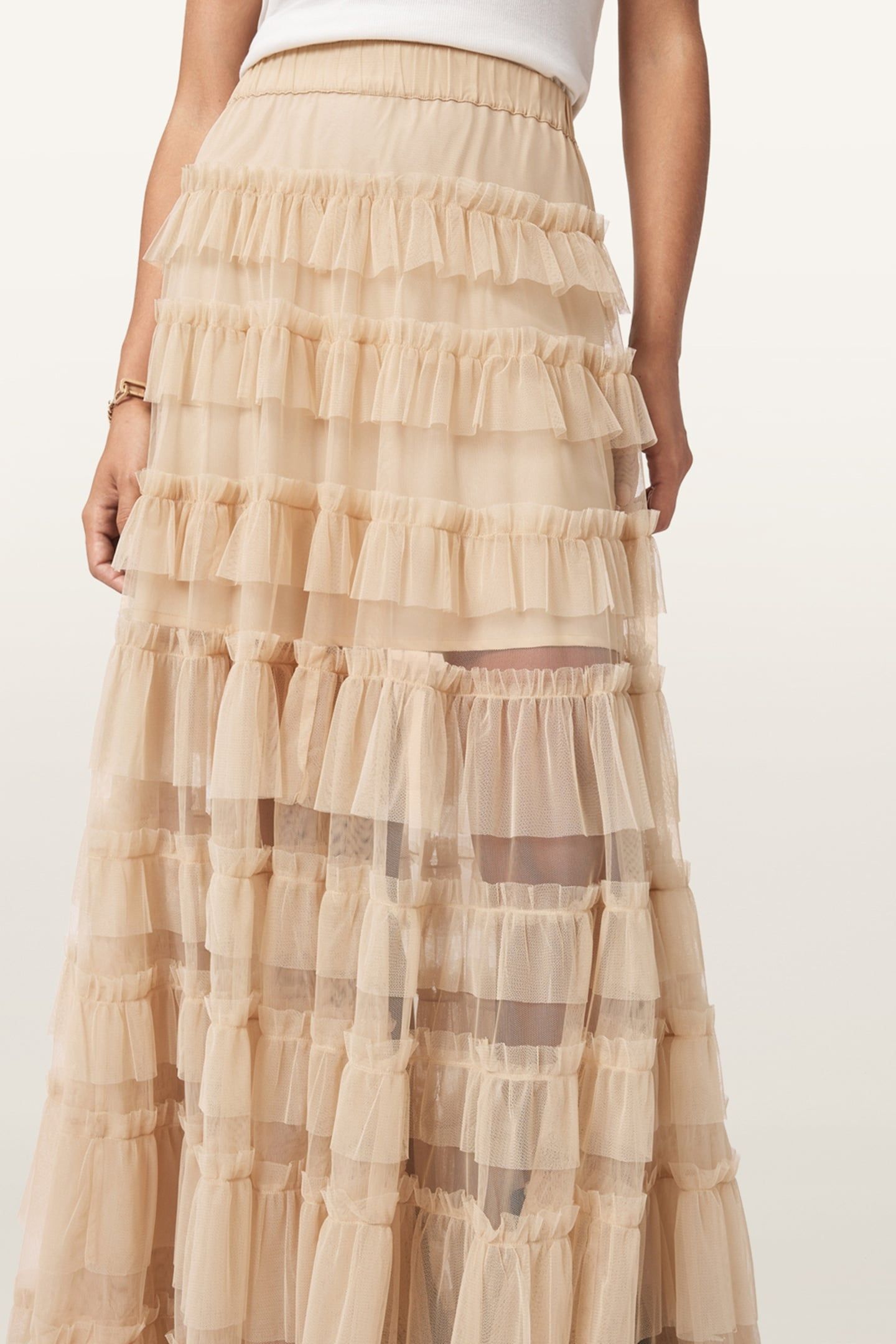 AUDE RUFFLE SKIRT BLUSH PINK 1
