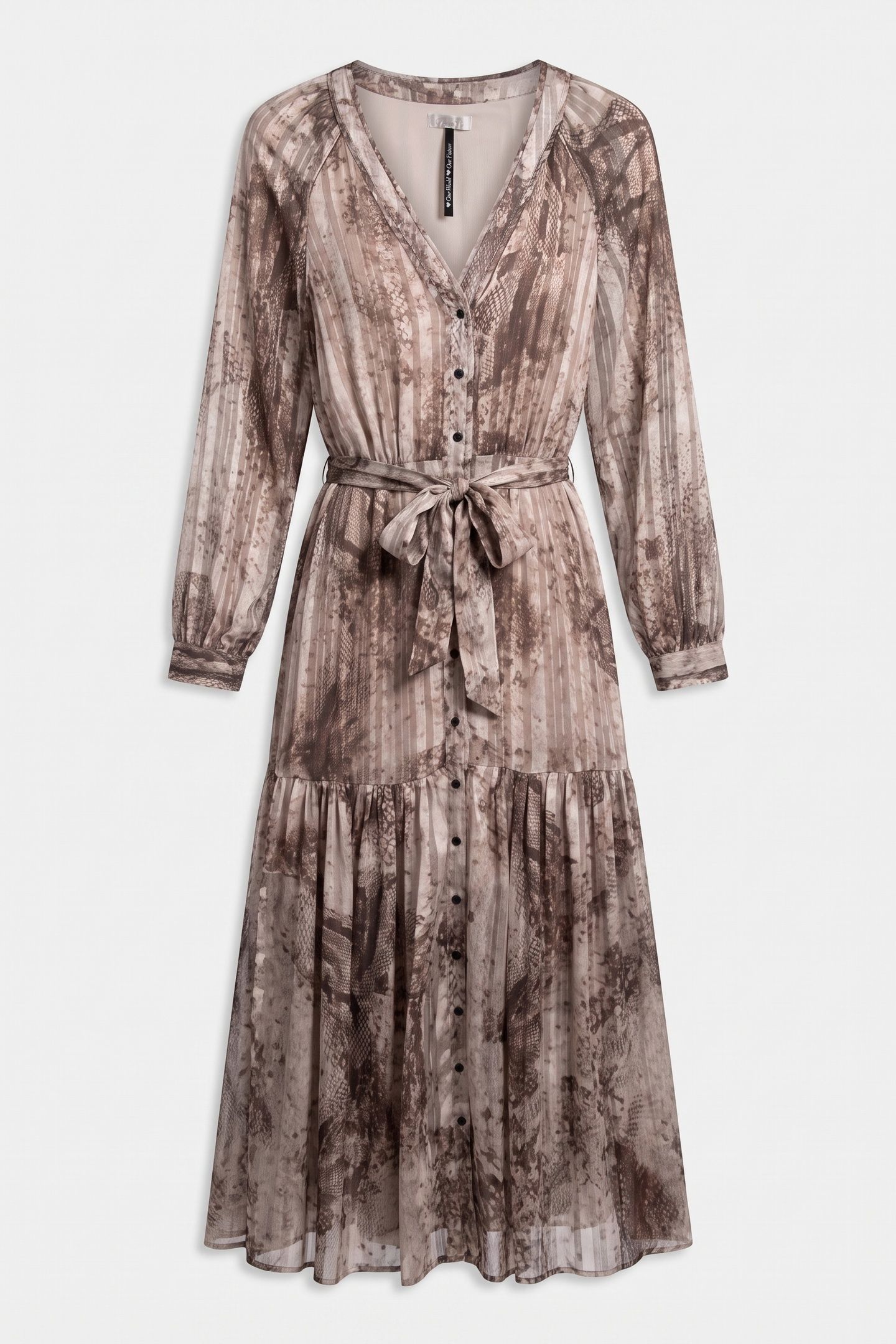 GUESS ECO BREANNA LONG DRESS WATER SNAKE PRINT TA 3