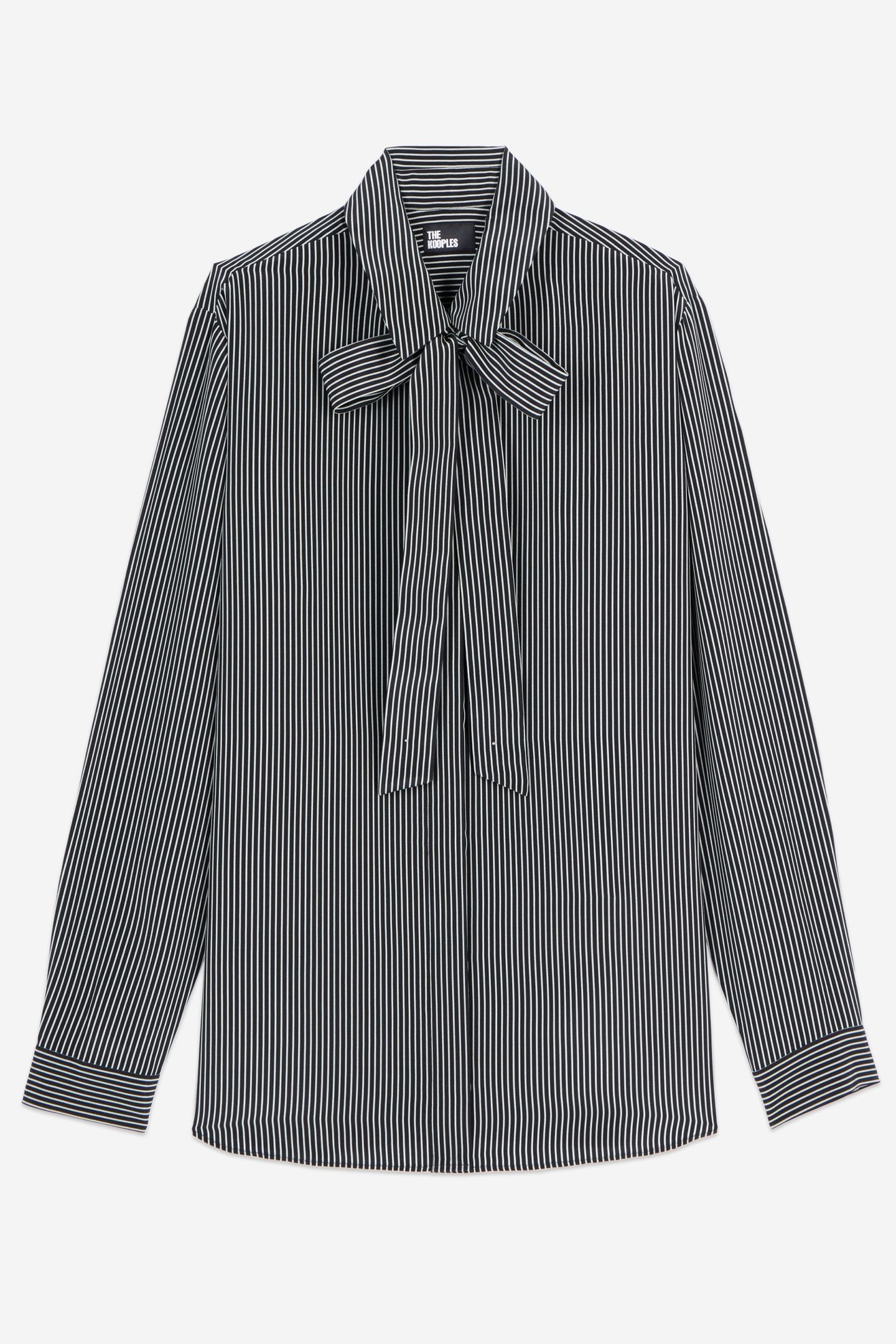 LONG-SLEEVED SHIRT WITH A VALANCED CARDIGAN BLACK WHITE 3