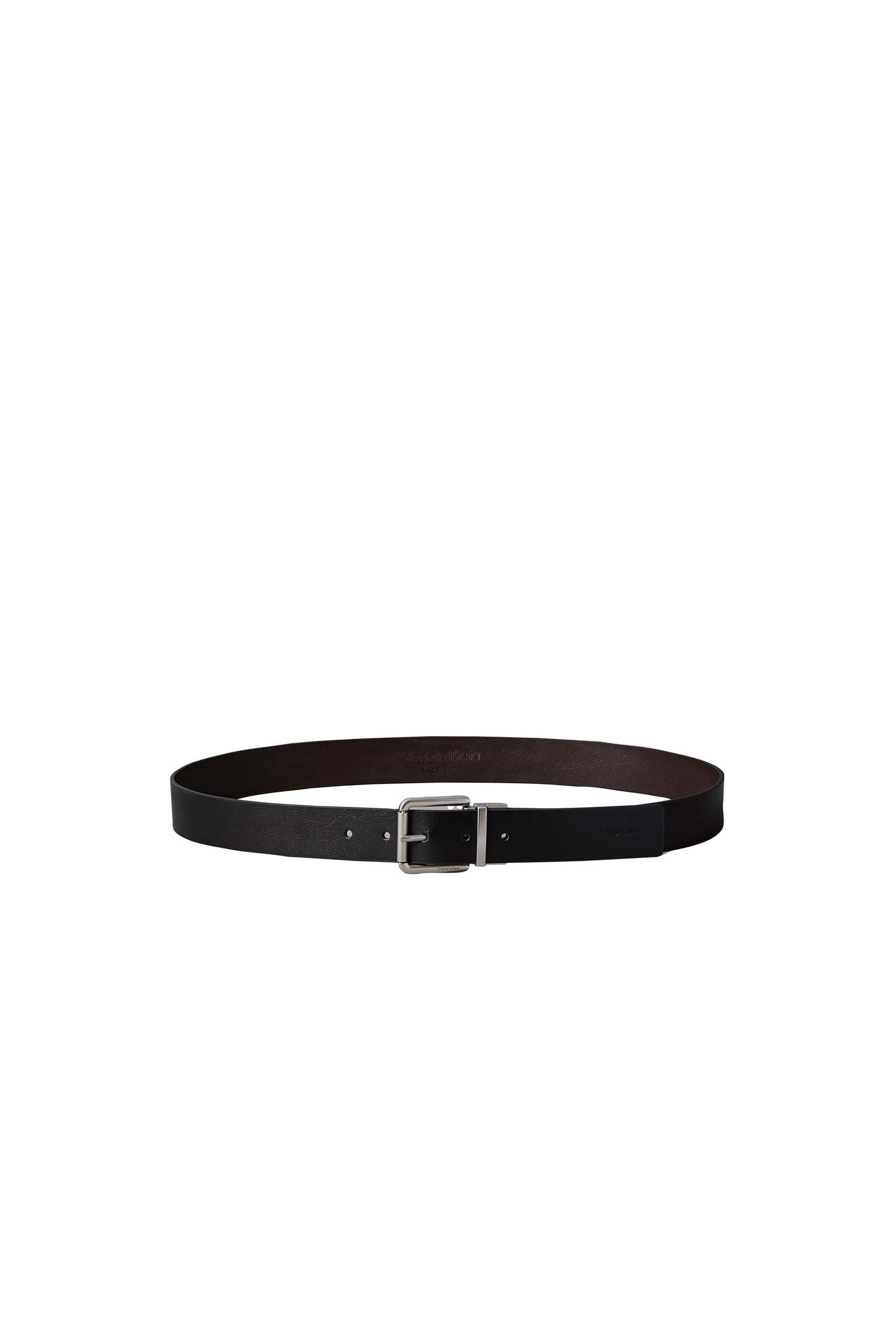 CASUAL ROLLER BUCKLE BELT BLACK/DARK BROWN/ANTIQUE SILVER 3