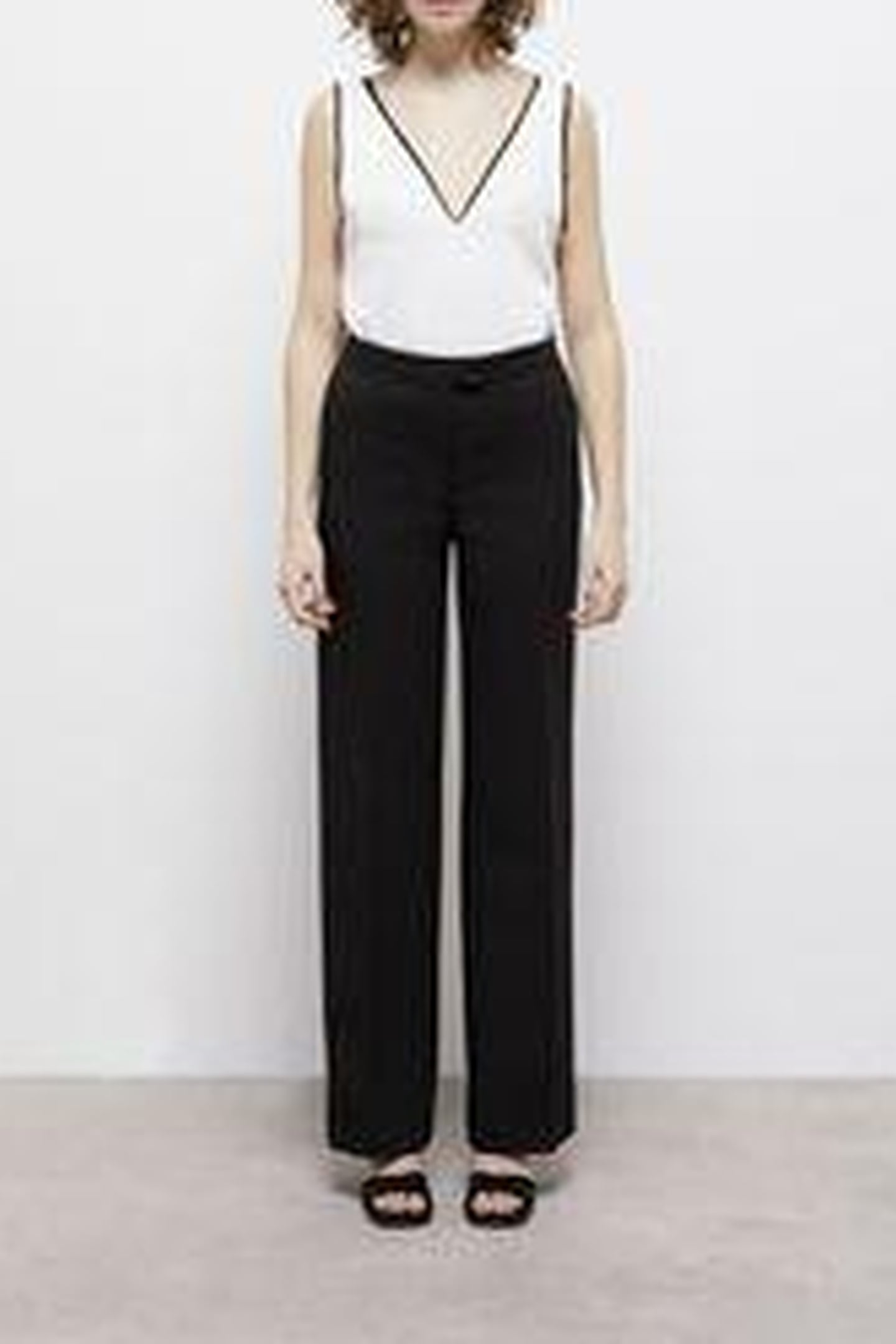 STRAIGHT-LEG SUIT TROUSERS BLACK 1